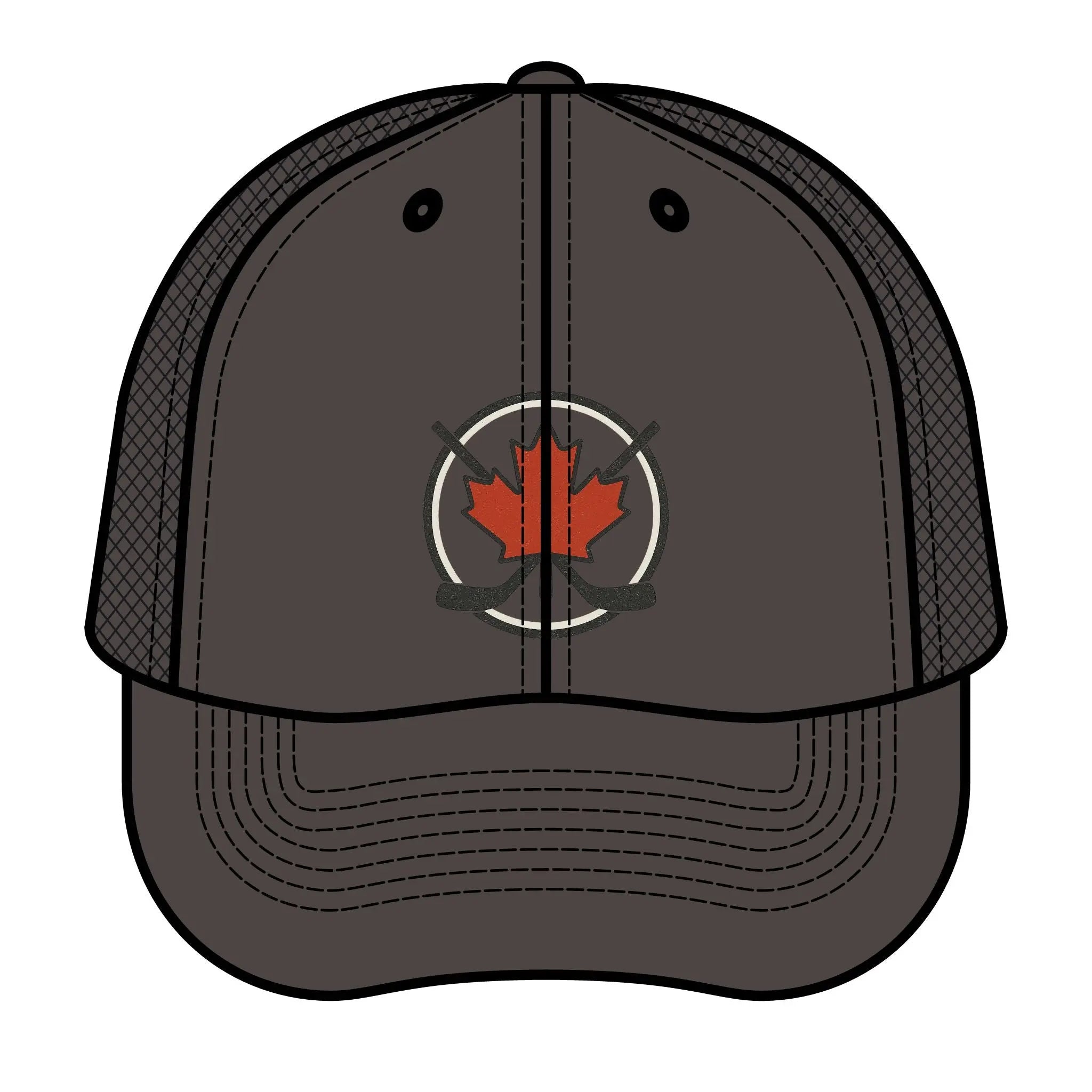 Maple Stick Hockey Hat – Maple Leaf & Crossed Sticks Snapback Cap Printify
