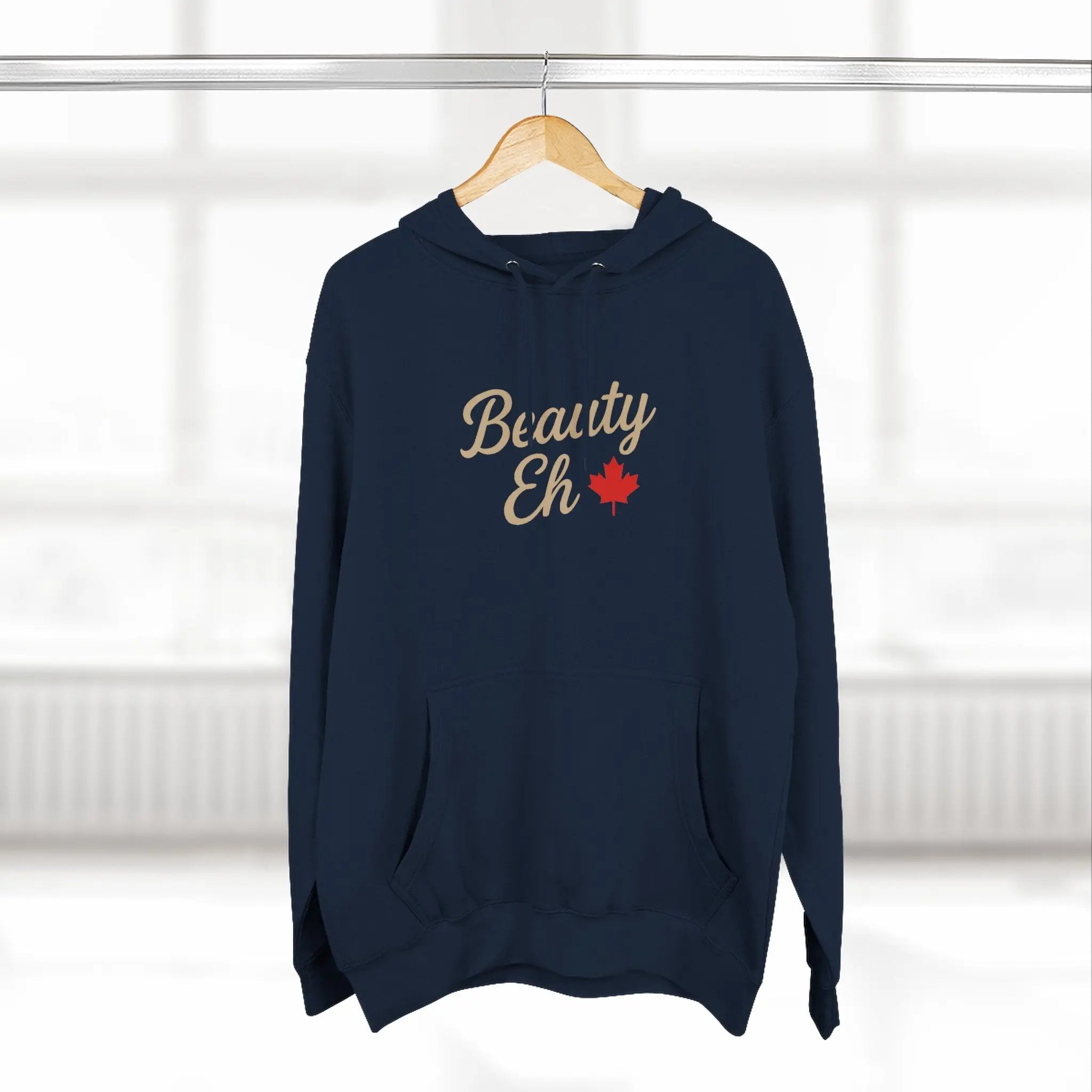 Beauty Eh Canadian Hoodie - Maple Leaf Pride Pullover Sweatshirt - Womens Canada Day Apparel - Cozy Fleece Lined Hooded Sweatshirt Printify