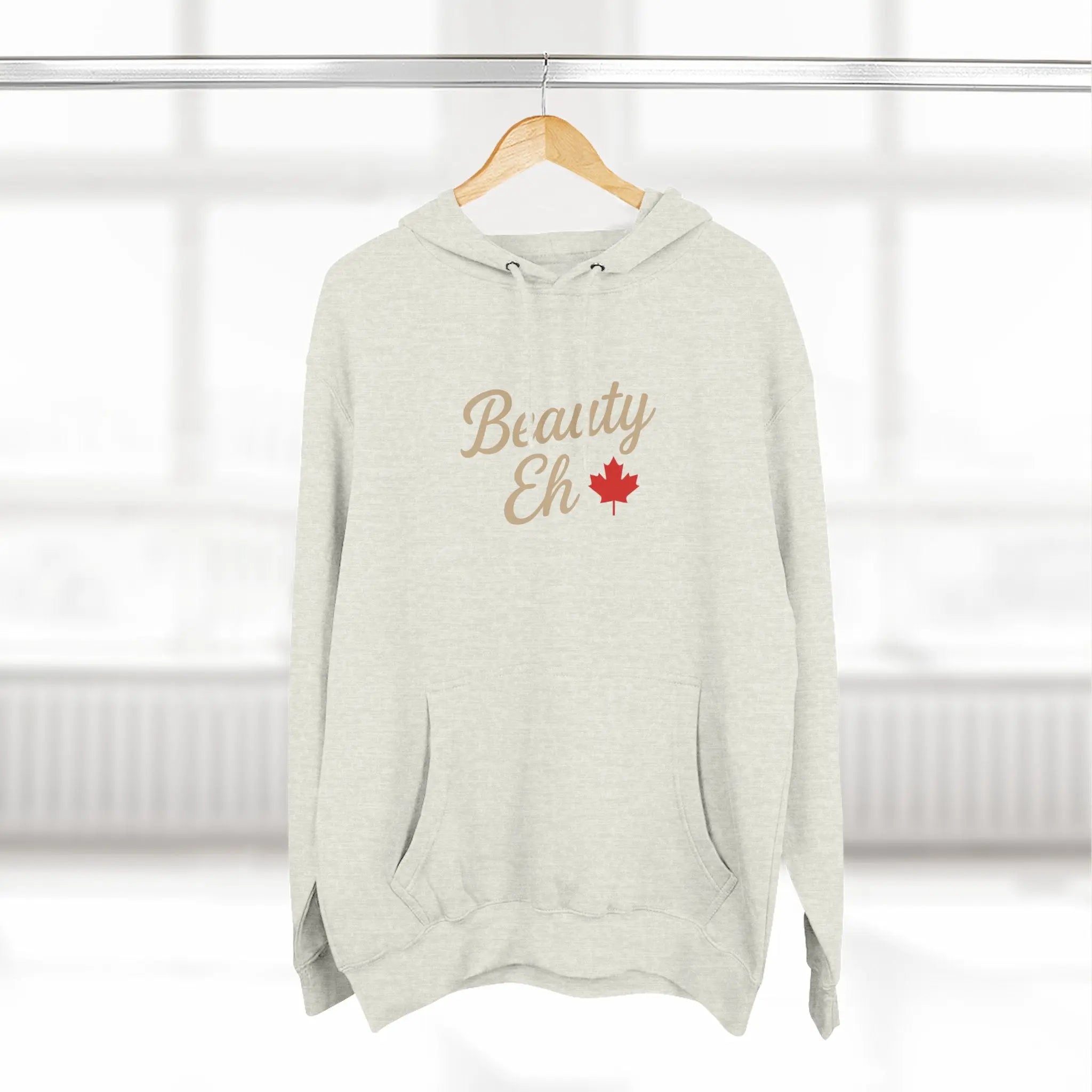 Beauty Eh Canadian Hoodie - Maple Leaf Pride Pullover Sweatshirt - Womens Canada Day Apparel - Cozy Fleece Lined Hooded Sweatshirt Printify