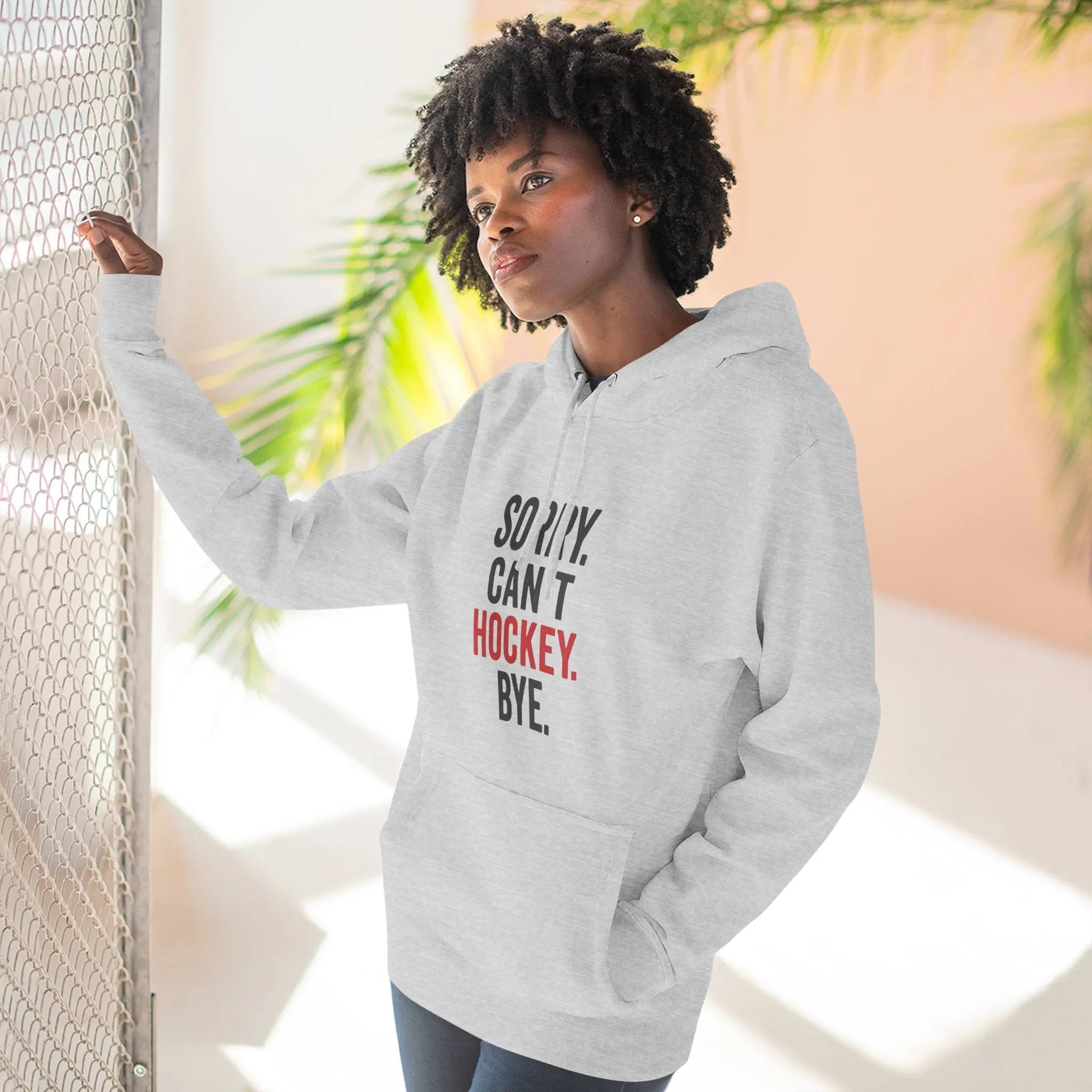 Hockey-Themed “Sorry Can’t Hockey Bye – Maple Stick Hoodie” Printify