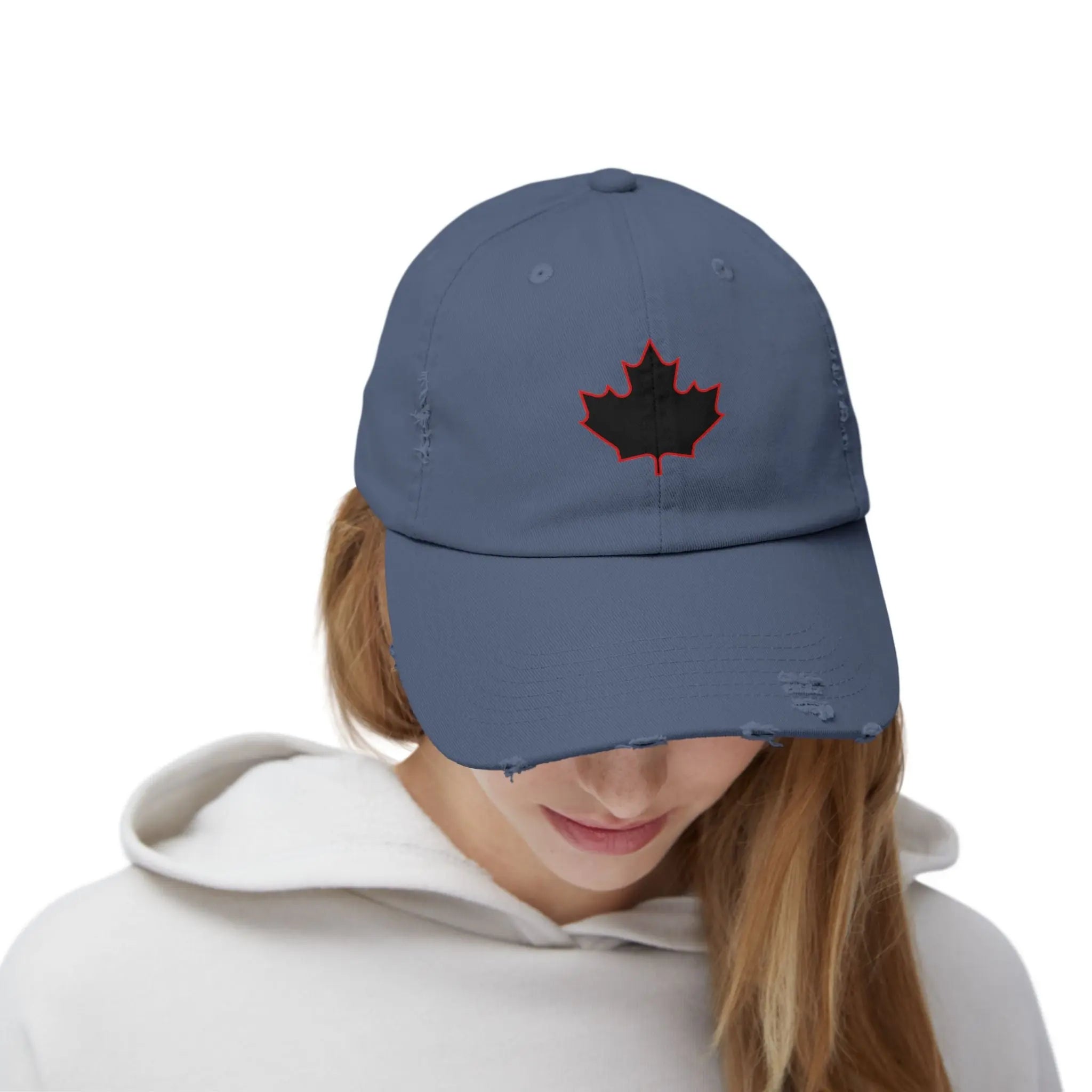 Maple Stick Distressed Hockey Cap – Retro Canadian Style Printify