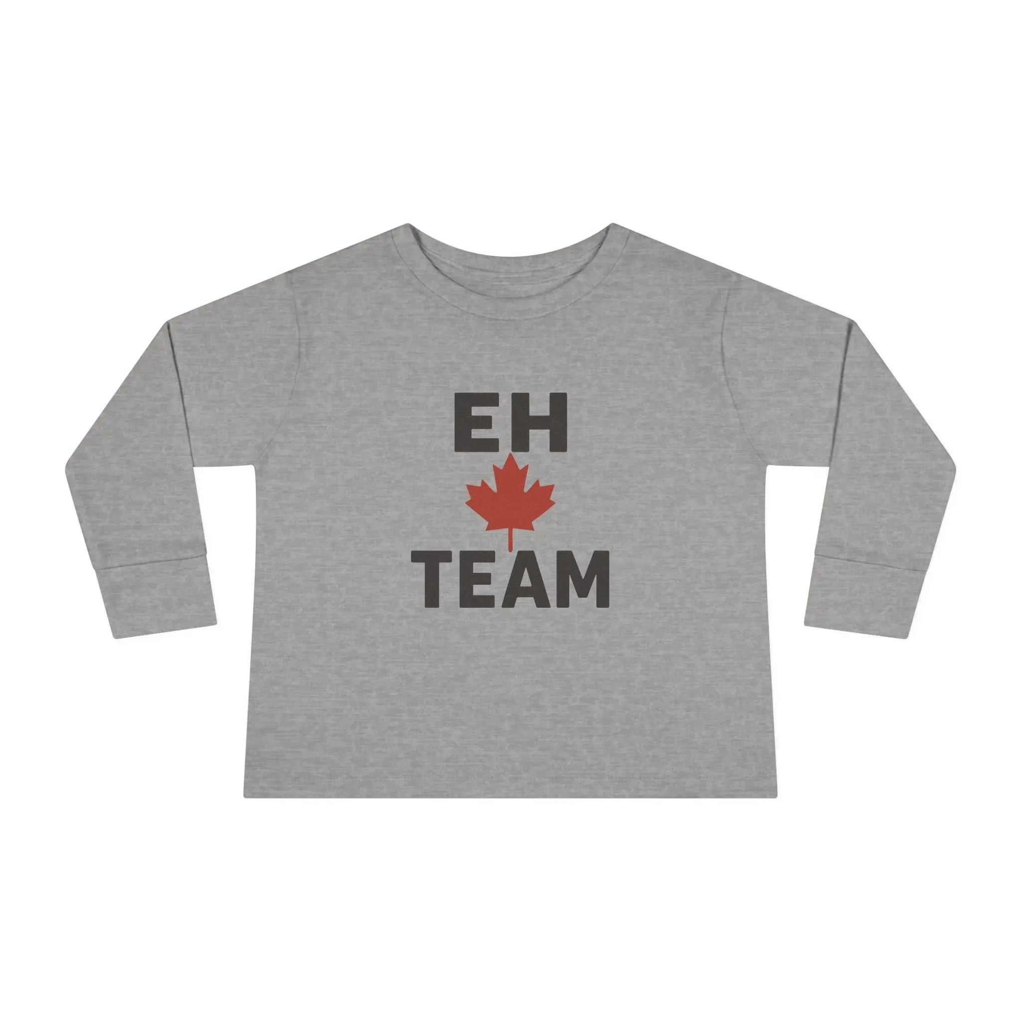 Maple Stick "Eh Team" Toddler Long Sleeve Tee – Maple Leaf Pride Printify