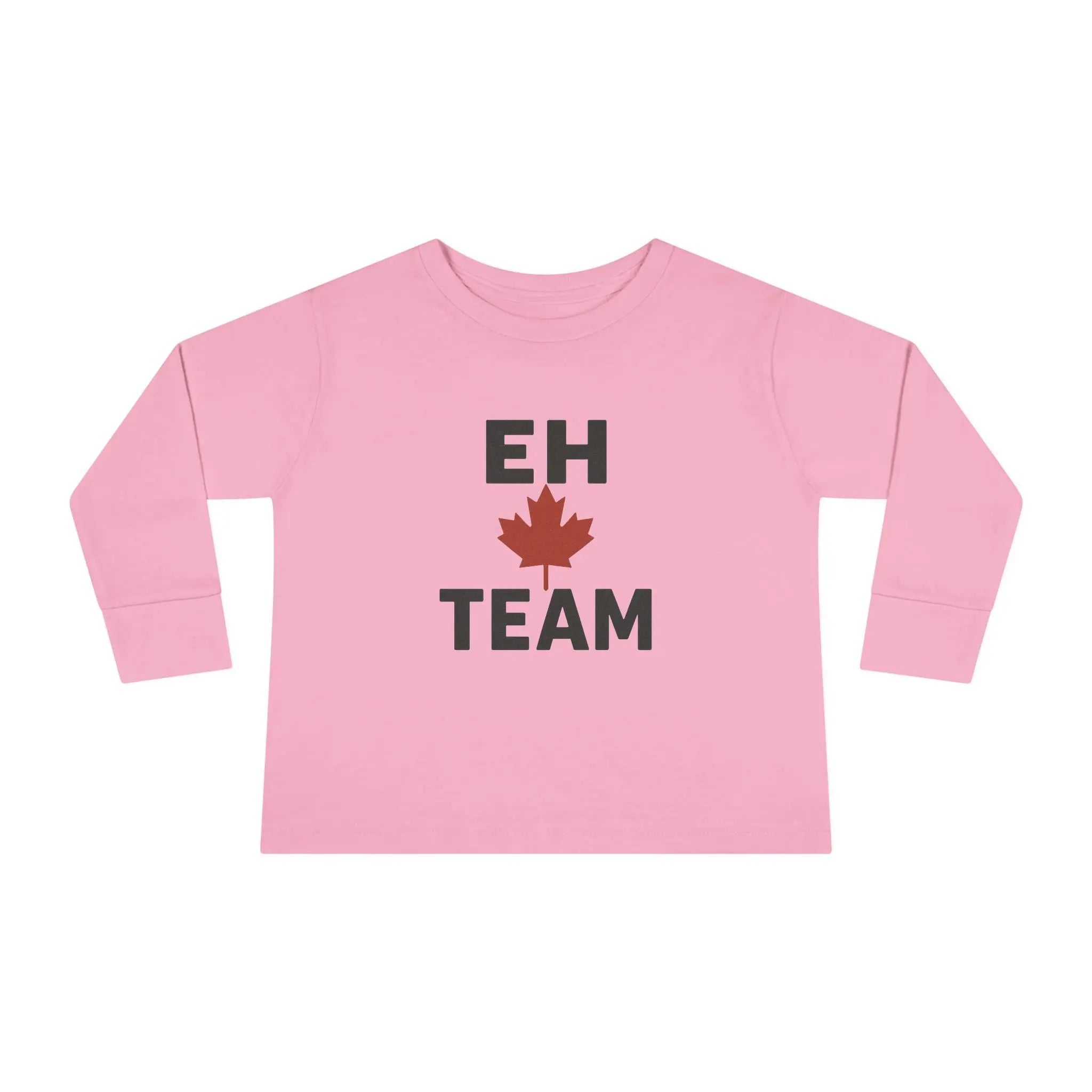Maple Stick "Eh Team" Toddler Long Sleeve Tee – Maple Leaf Pride Printify