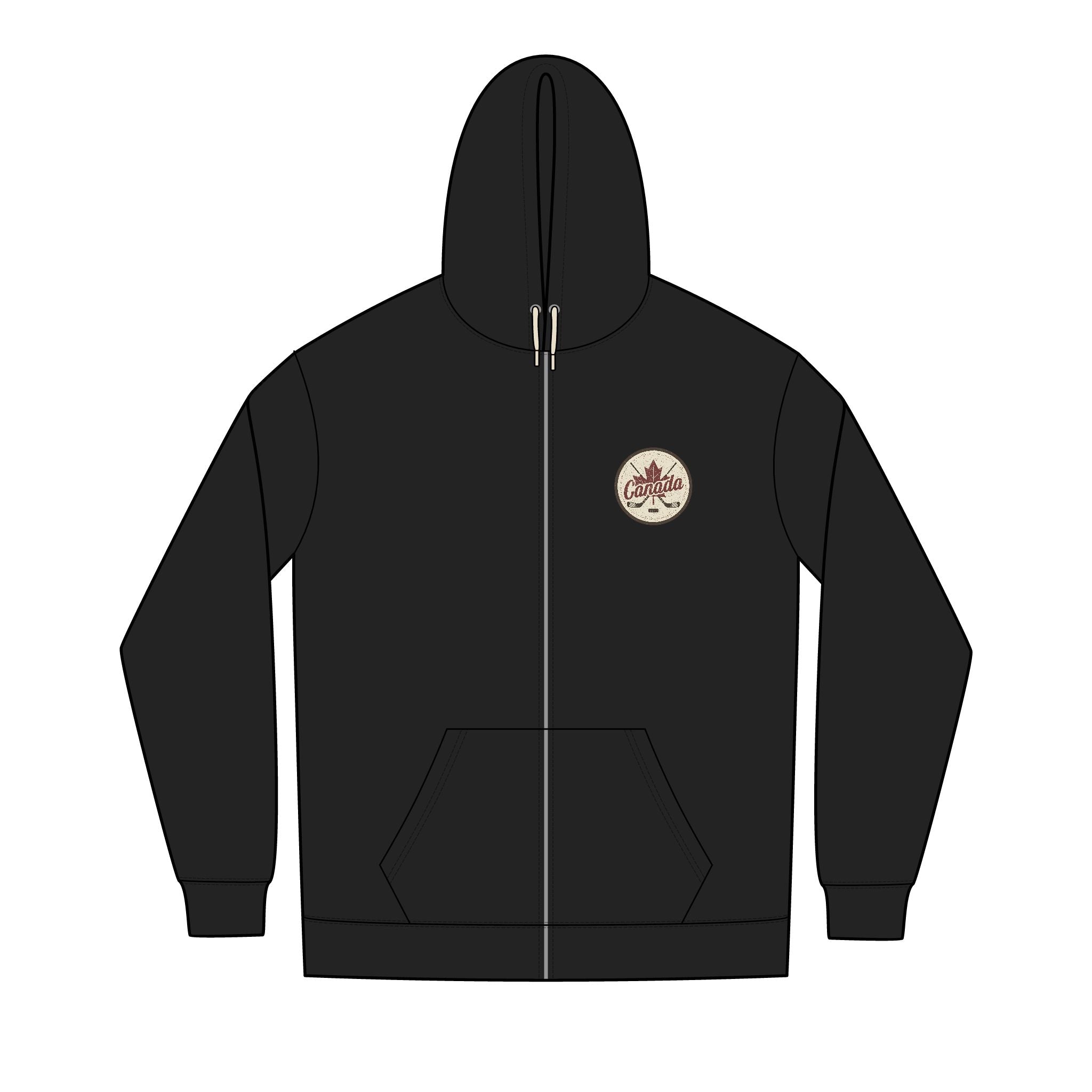 Canada Maple Leaf Crest Hoodie — Team Canada Hockey Pride Full-Zip