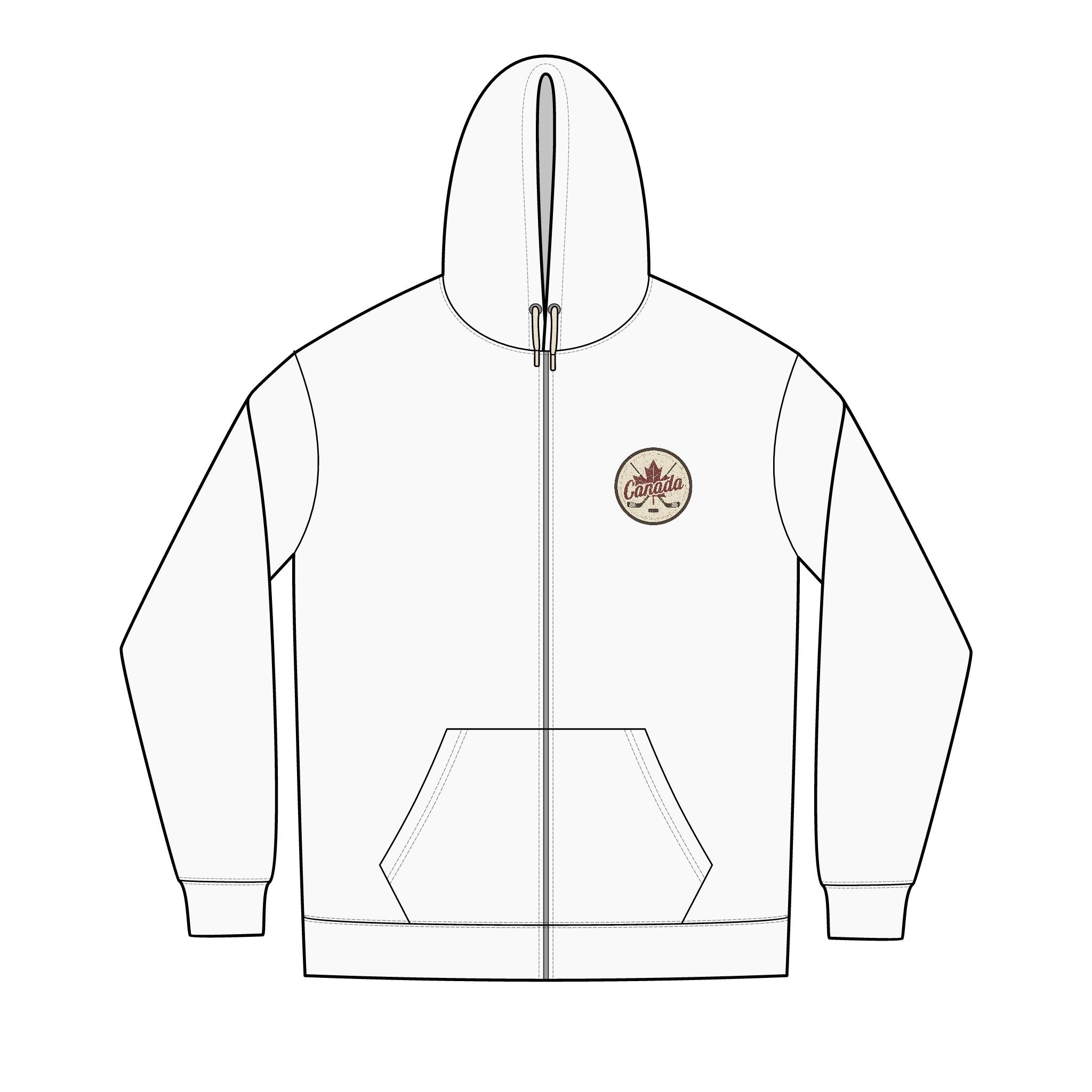 Canada Maple Leaf Crest Hoodie — Team Canada Hockey Pride Full-Zip