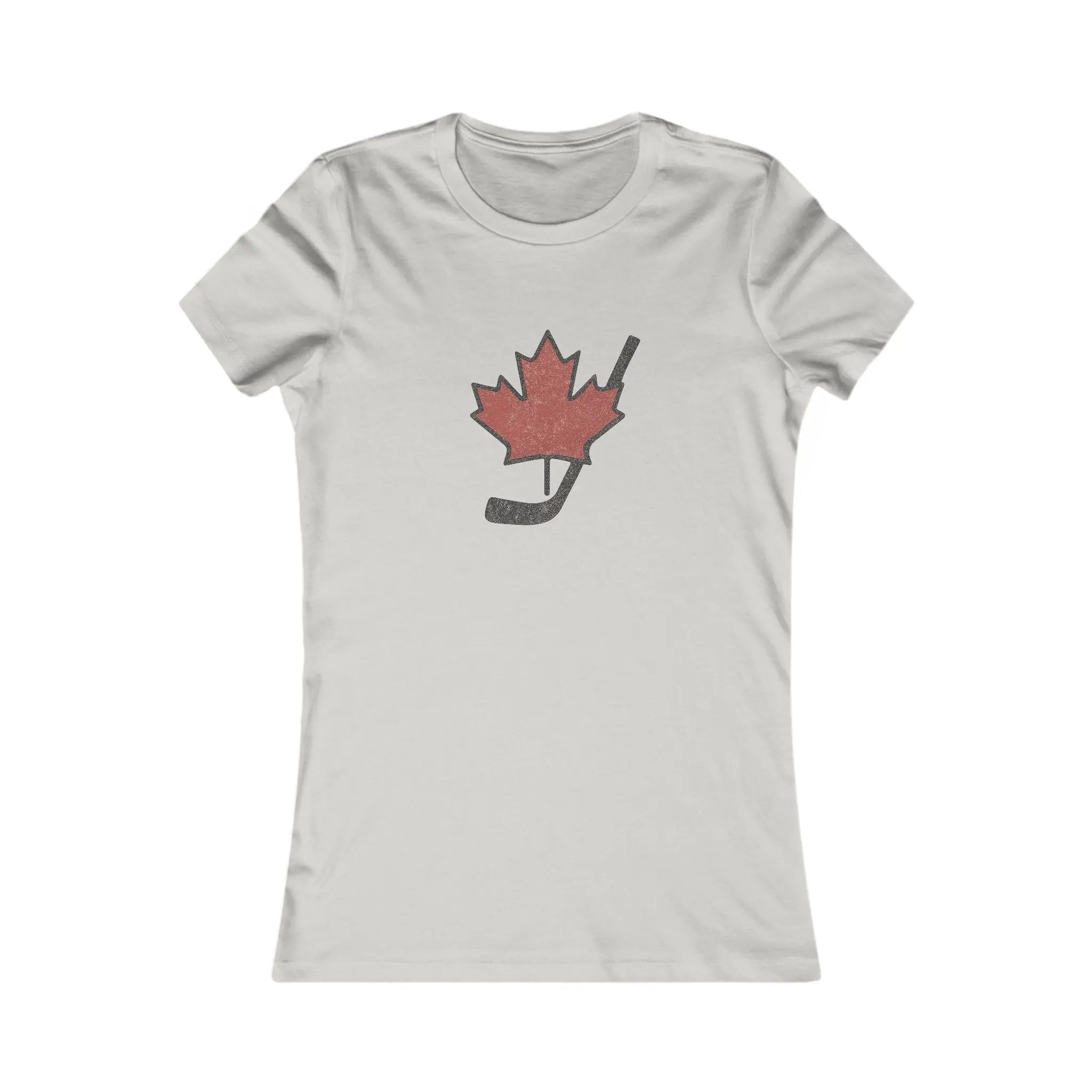 Maple Leaf Hockey Stick Women's T-Shirt - Canadian Hockey Pride - Maple Stick Hockey Co. - Ladies Fit Printify