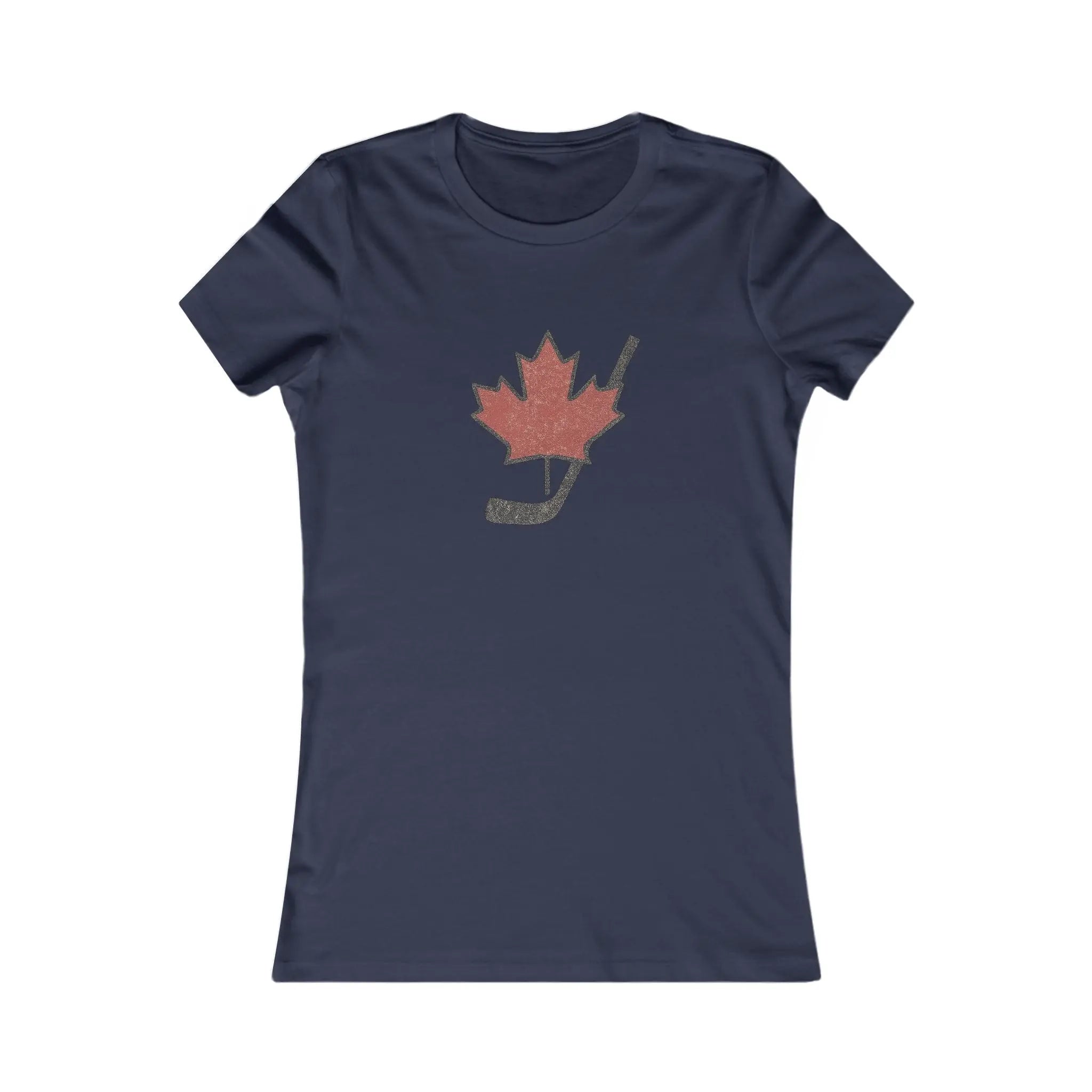Maple Leaf Hockey Stick Women's T-Shirt - Canadian Hockey Pride - Maple Stick Hockey Co. - Ladies Fit Printify