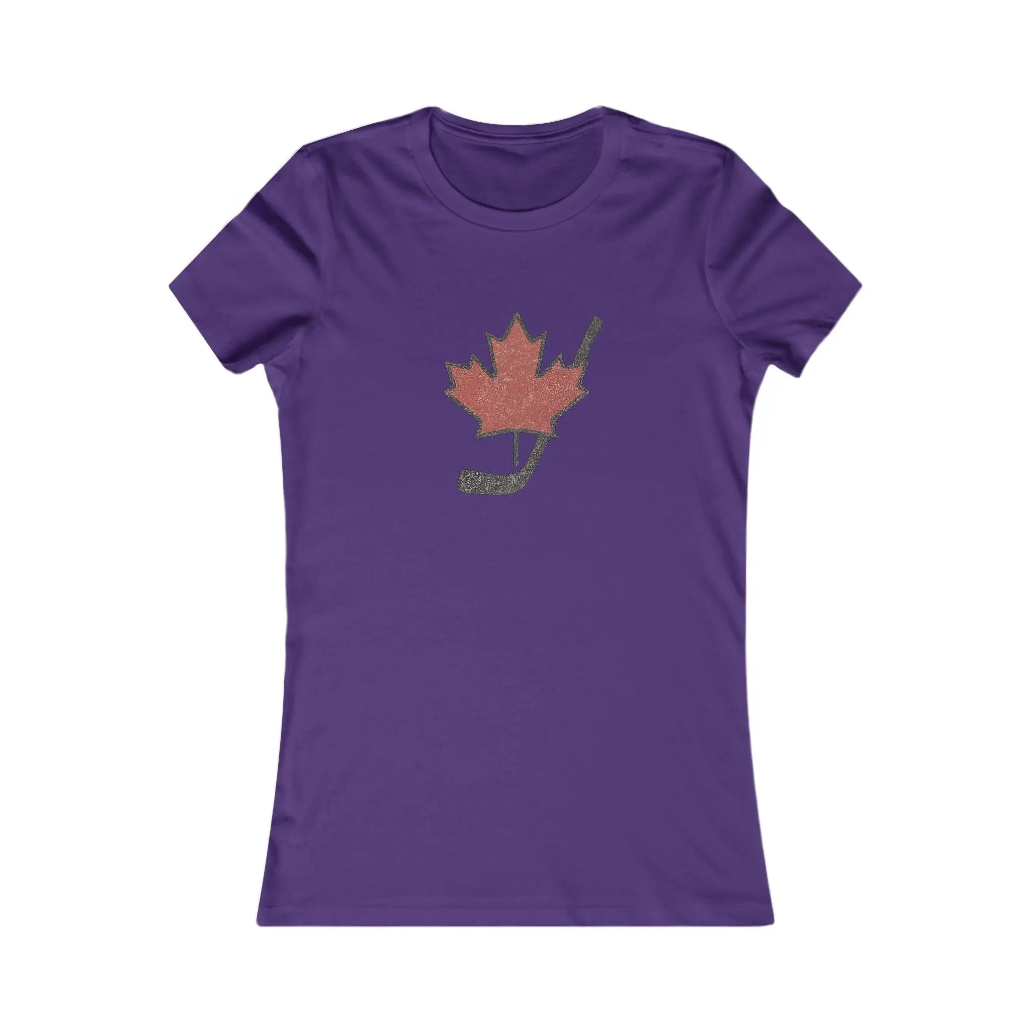 Maple Leaf Hockey Stick Women's T-Shirt - Canadian Hockey Pride - Maple Stick Hockey Co. - Ladies Fit Printify