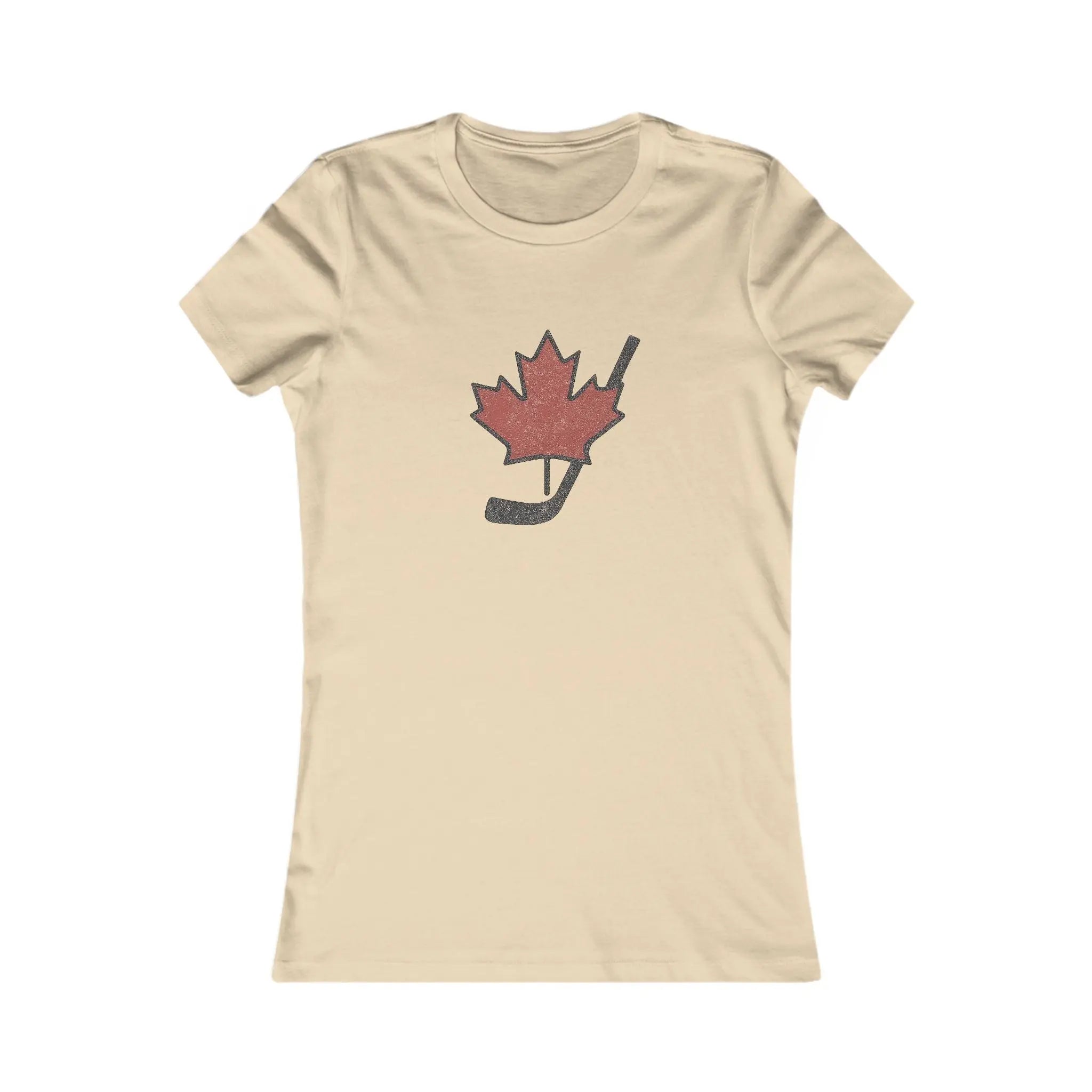 Maple Leaf Hockey Stick Women's T-Shirt - Canadian Hockey Pride - Maple Stick Hockey Co. - Ladies Fit Printify