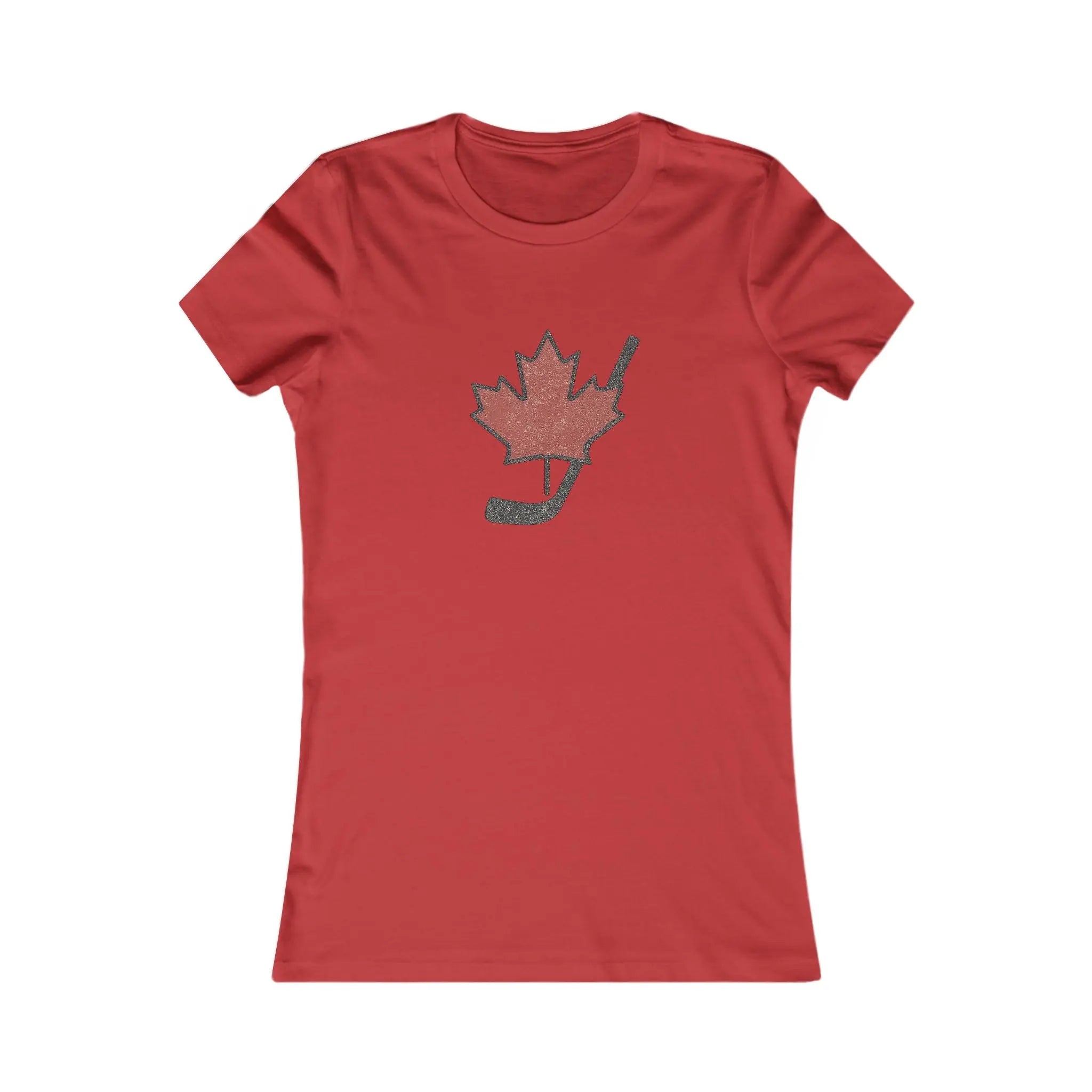 Maple Leaf Hockey Stick Women's T-Shirt - Canadian Hockey Pride - Maple Stick Hockey Co. - Ladies Fit Printify