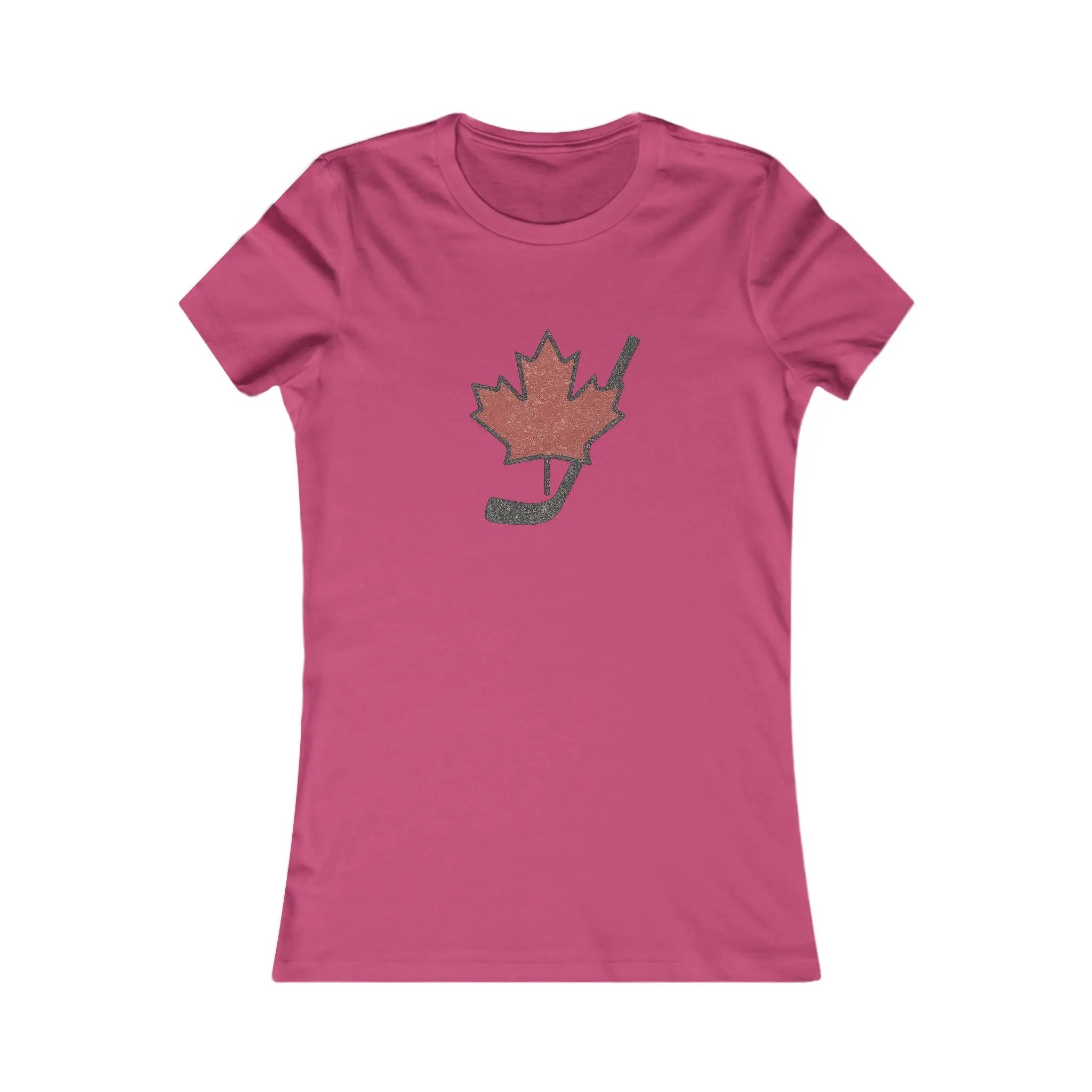 Maple Leaf Hockey Stick Women's T-Shirt - Canadian Hockey Pride - Maple Stick Hockey Co. - Ladies Fit Printify