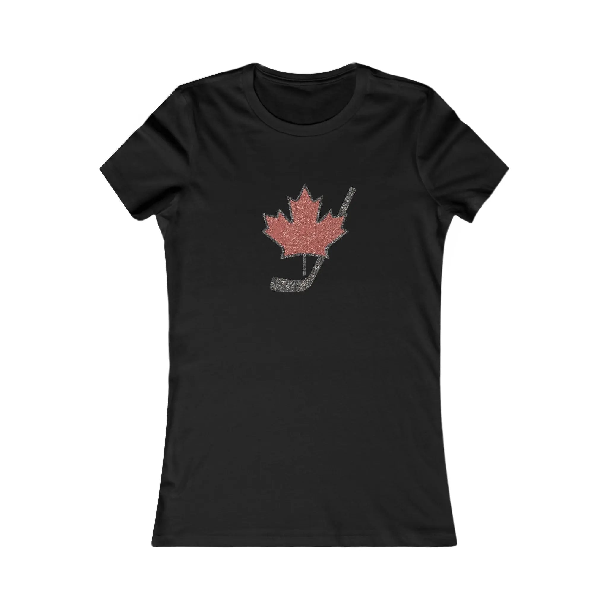 Maple Leaf Hockey Stick Women's T-Shirt - Canadian Hockey Pride - Maple Stick Hockey Co. - Ladies Fit Printify