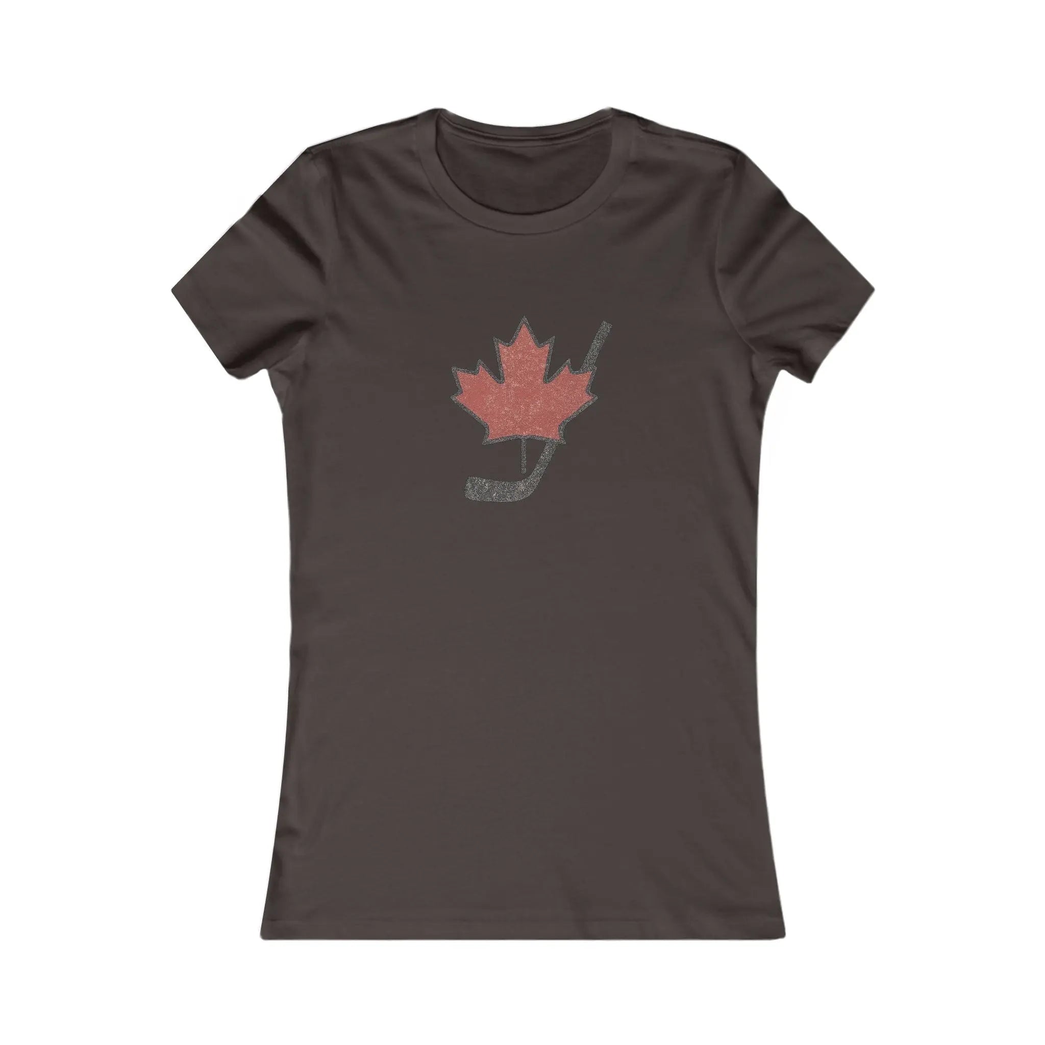 Maple Leaf Hockey Stick Women's T-Shirt - Canadian Hockey Pride - Maple Stick Hockey Co. - Ladies Fit Printify