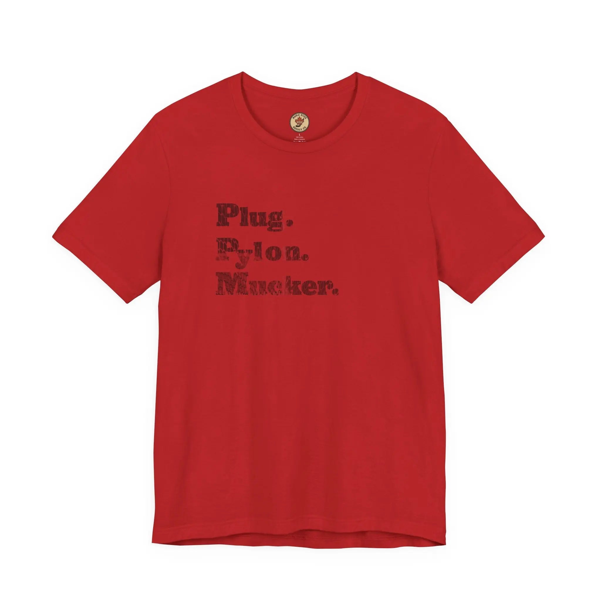 Plug Pylon Mucker T-Shirt - Hockey Hard Worker - Blue Collar Hockey - Maple Stick Hockey - True Fan Gift Printify