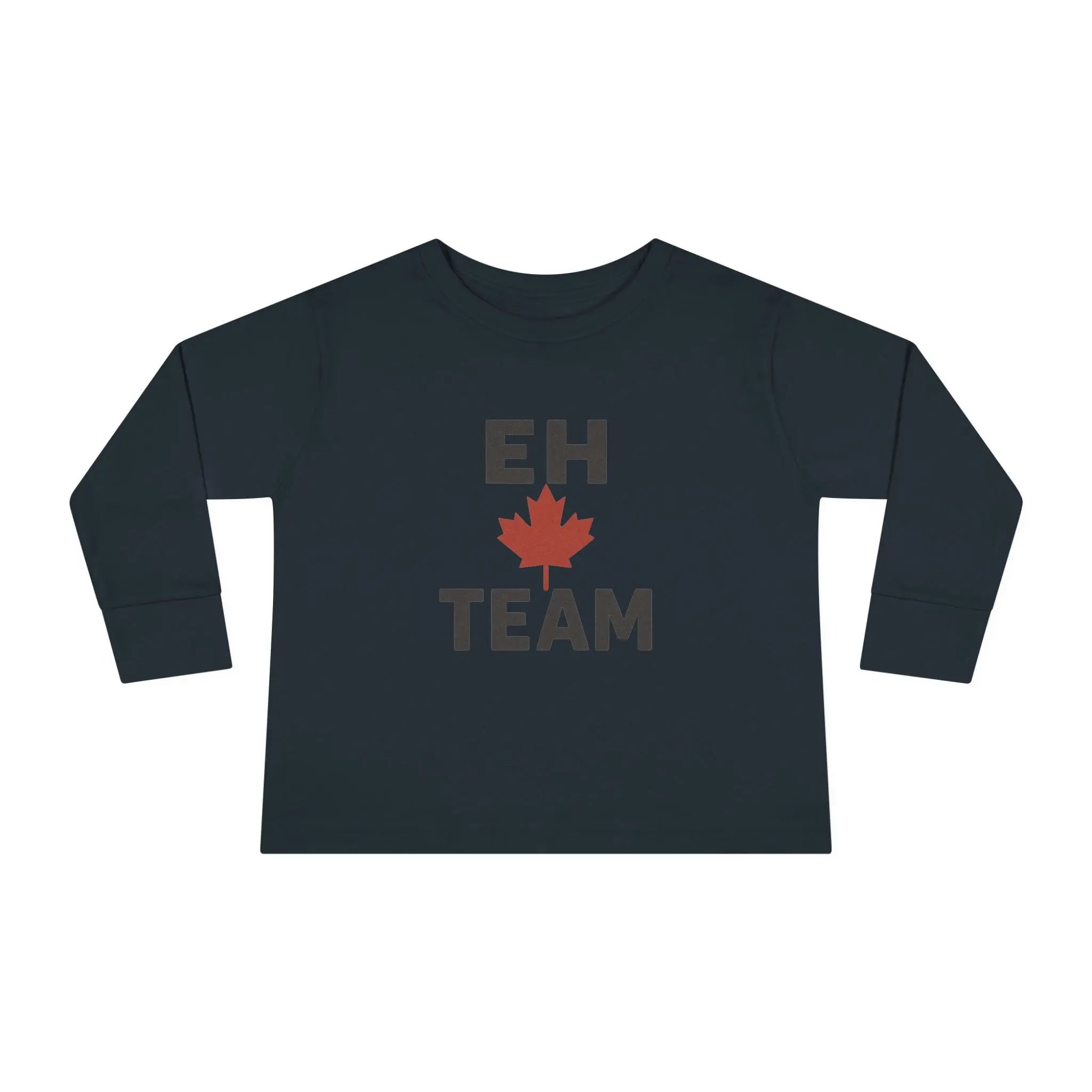 Maple Stick "Eh Team" Toddler Long Sleeve Tee – Maple Leaf Pride Printify