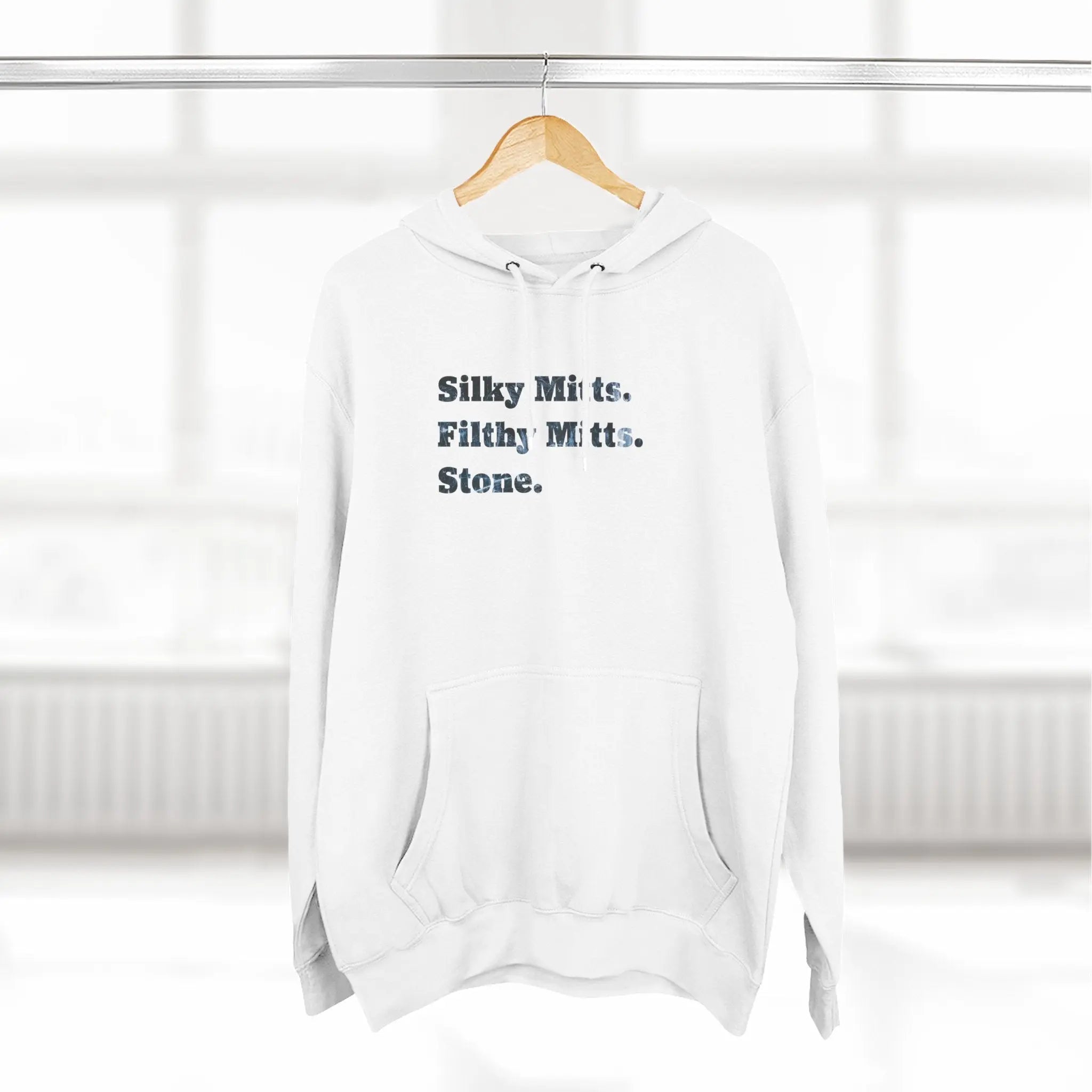 Silky Mitts, Filthy Mitts, Stone – Maple Stick Hockey Tee Printify