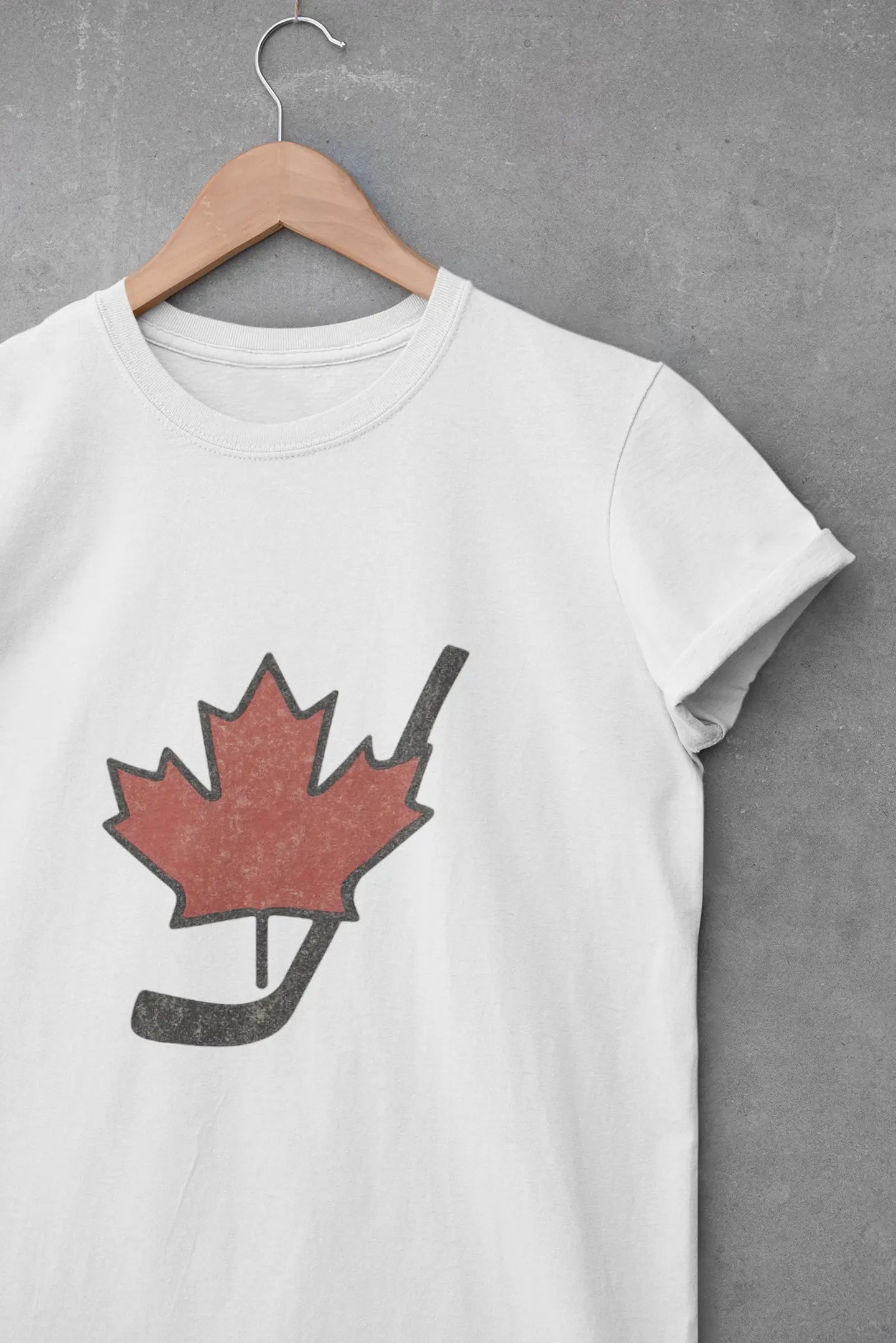 Maple Leaf Hockey Stick Women's T-Shirt - Canadian Hockey Pride - Maple Stick Hockey Co. - Ladies Fit Printify