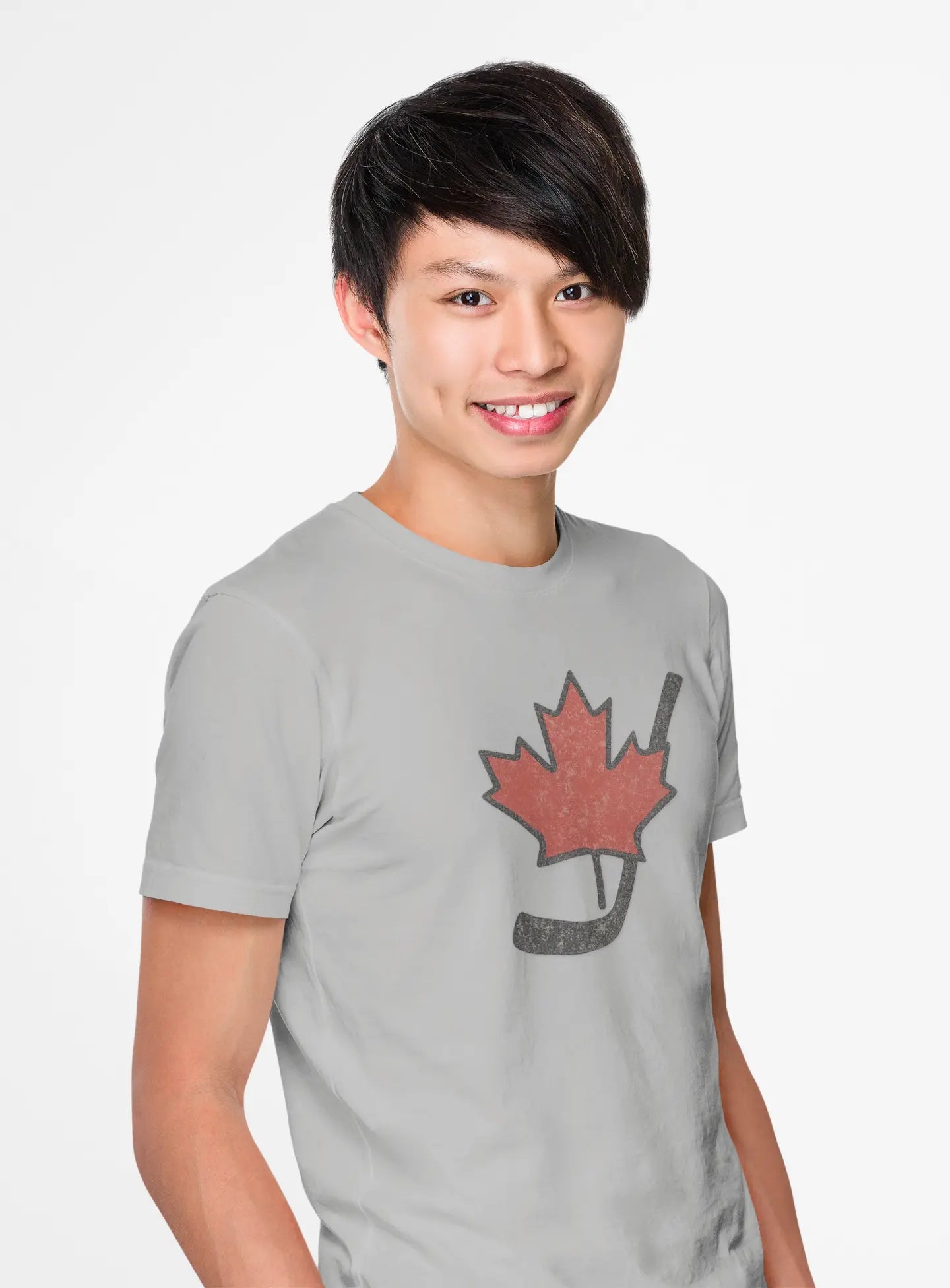 Vintage Canada Maple Leaf Youth Hockey Stick T-Shirt – Distressed Graphic Tee for Hockey Fans Printify