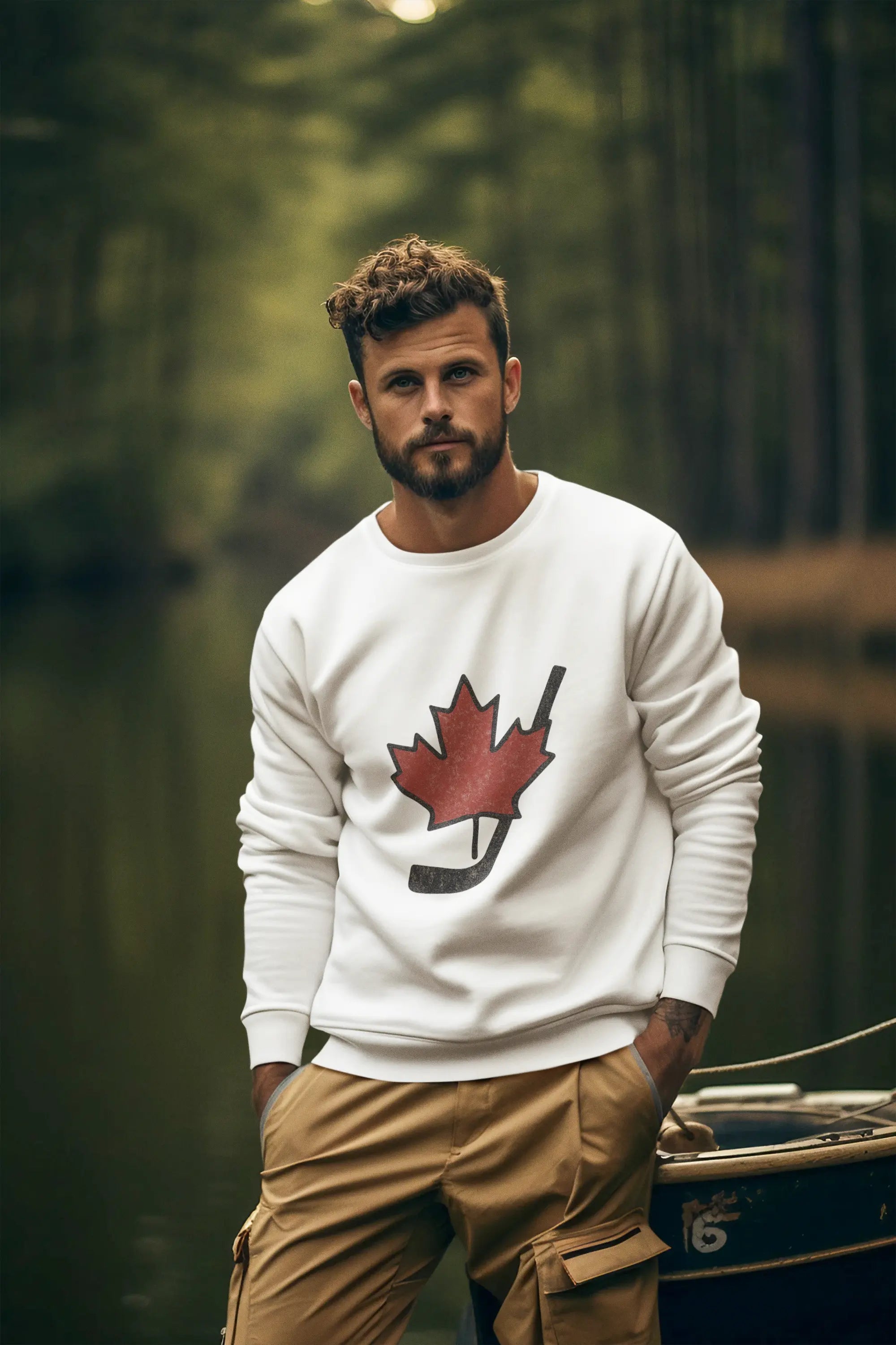 Maple Stick Youth Crewneck Sweatshirt – Maple Leaf Pride Printify