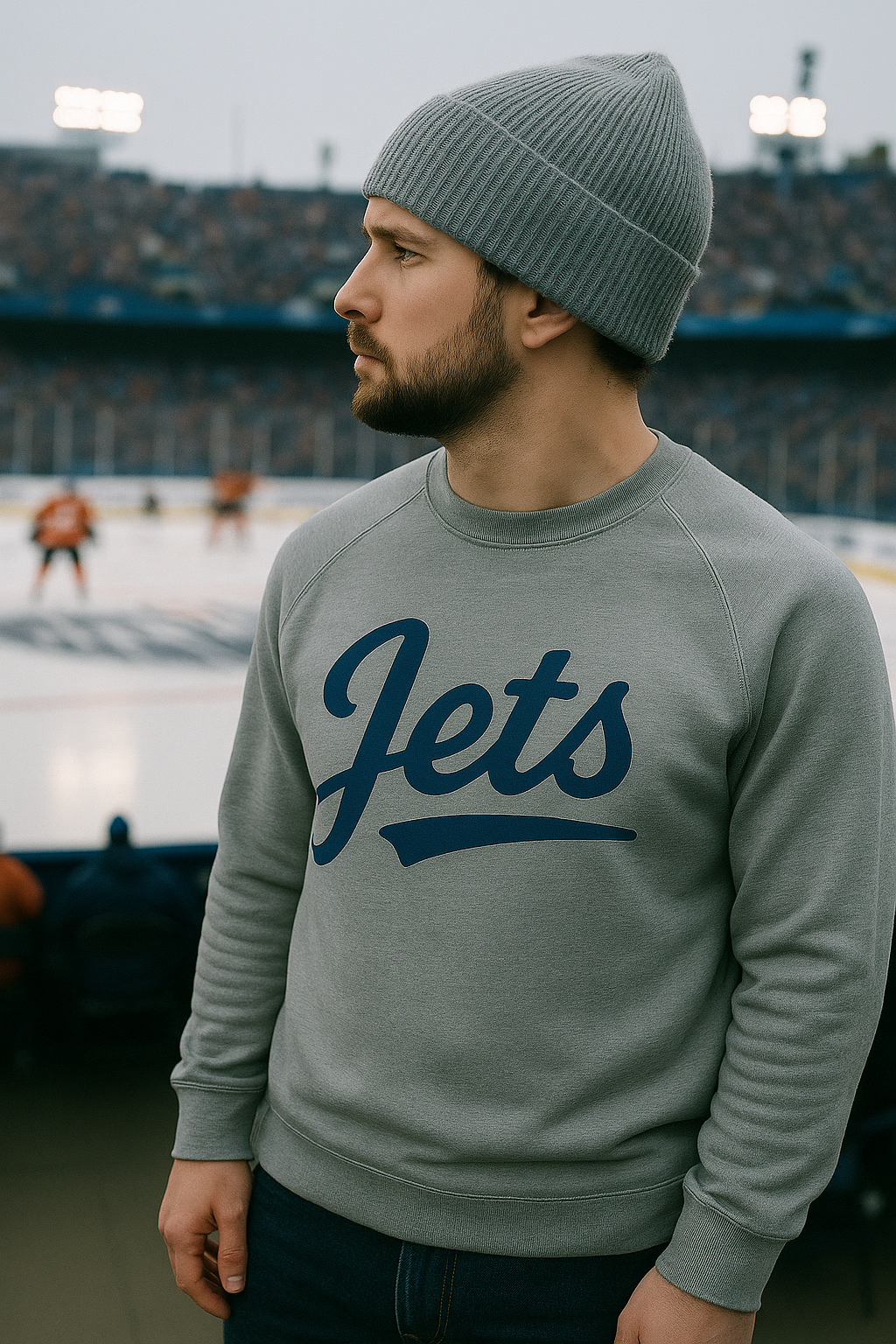 JETS Script Raglan Sweatshirt — Vintage Sports Crewneck