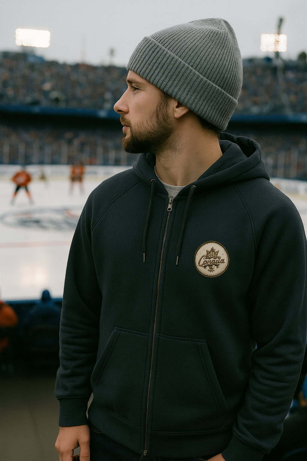 Canada Maple Leaf Crest Hoodie — Team Canada Hockey Pride Full-Zip
