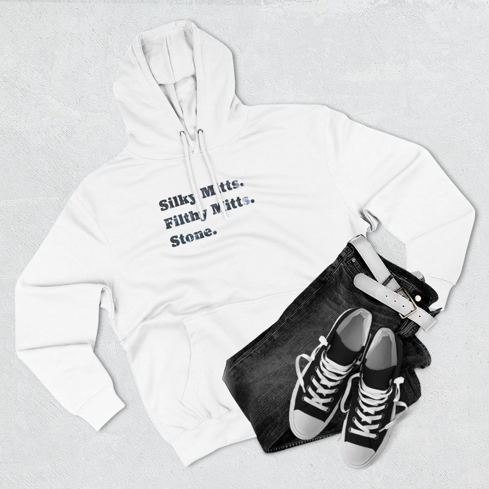 Silky Mitts, Filthy Mitts, Stone – Maple Stick Hockey Tee Printify