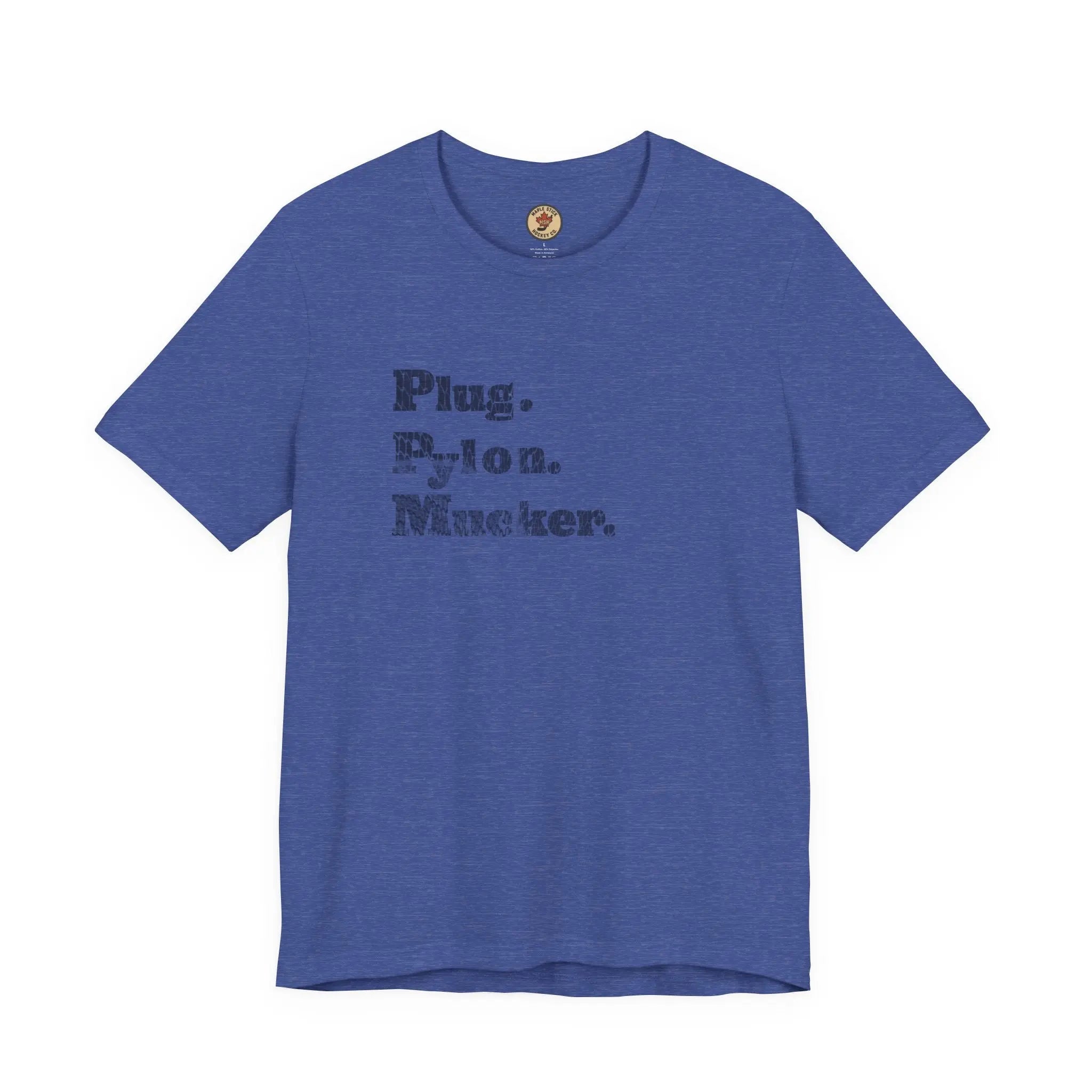 Plug Pylon Mucker T-Shirt - Hockey Hard Worker - Blue Collar Hockey - Maple Stick Hockey - True Fan Gift Printify