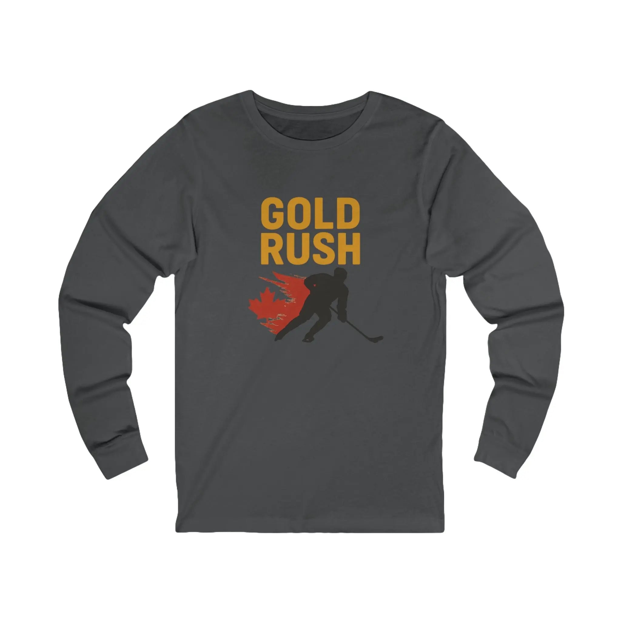 Gold Rush Hockey Unisex Long Sleeve Shirt - Canada Olympic Gold - Maple Stick Hockey Printify