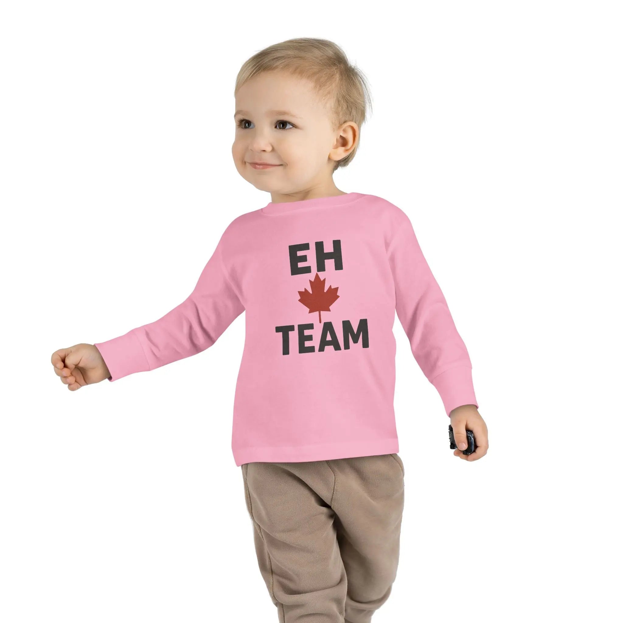 Maple Stick "Eh Team" Toddler Long Sleeve Tee – Maple Leaf Pride Printify