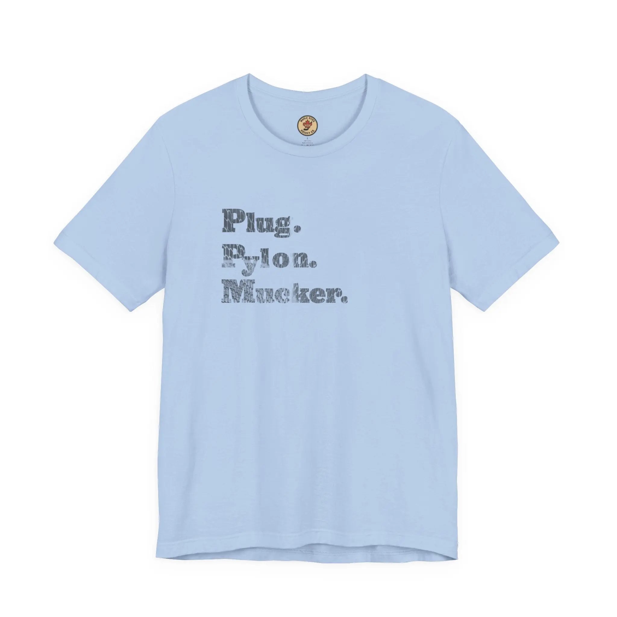 Plug Pylon Mucker T-Shirt - Hockey Hard Worker - Blue Collar Hockey - Maple Stick Hockey - True Fan Gift Printify