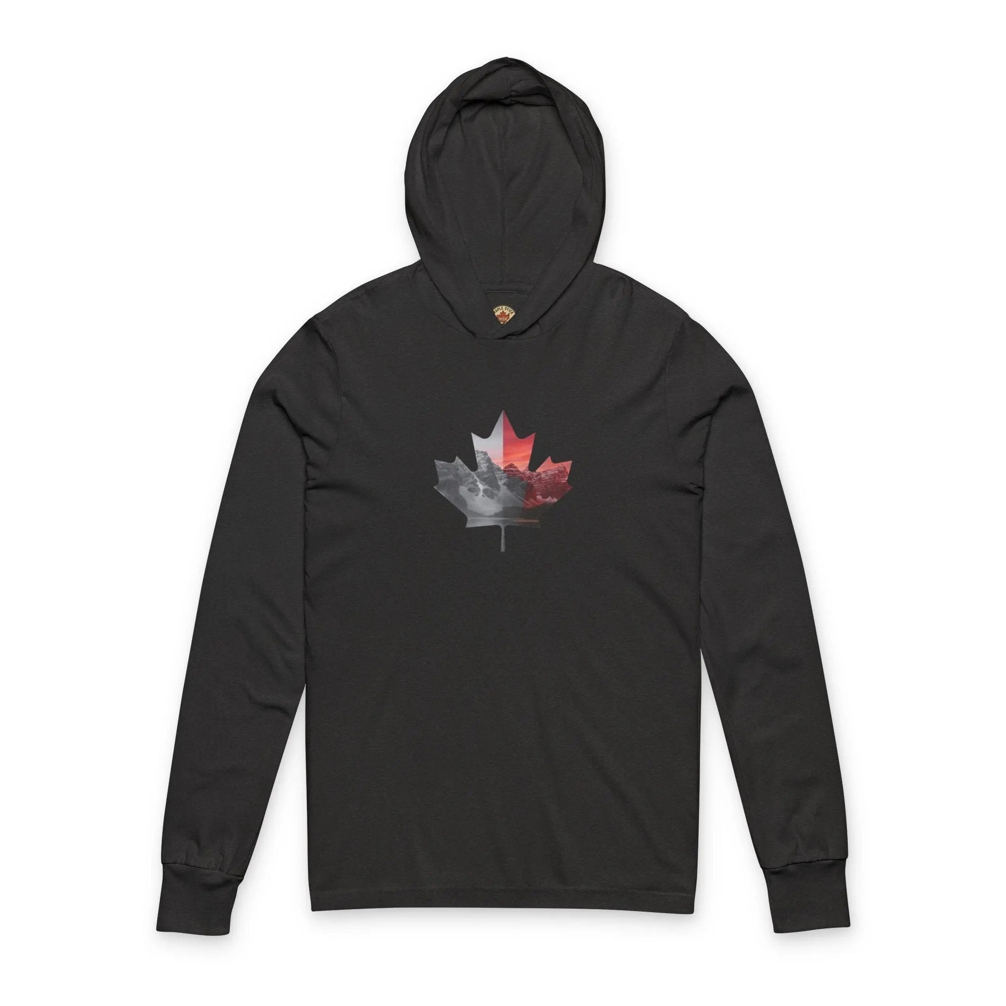 Maple Leaf Unisex Hooded Long Sleeve Tee, Canada Day, Fall Fashion, Casual Wear, Outdoor Activities, Eco-Friendly Apparel Printify