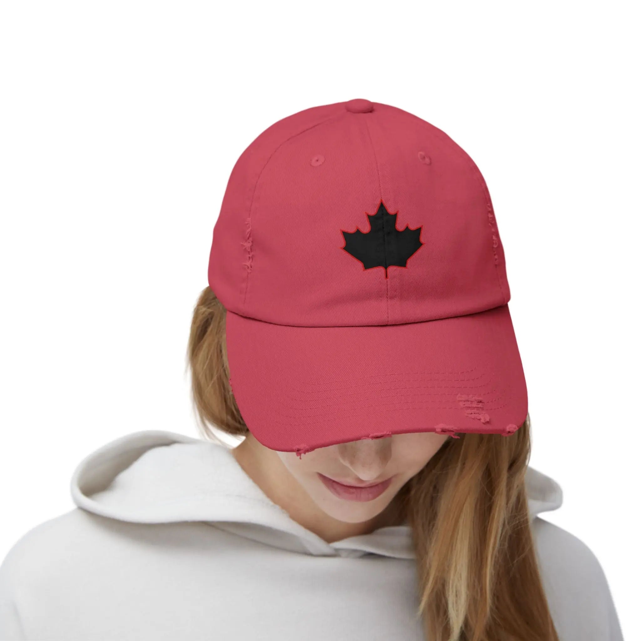 Maple Stick Distressed Hockey Cap – Retro Canadian Style Printify