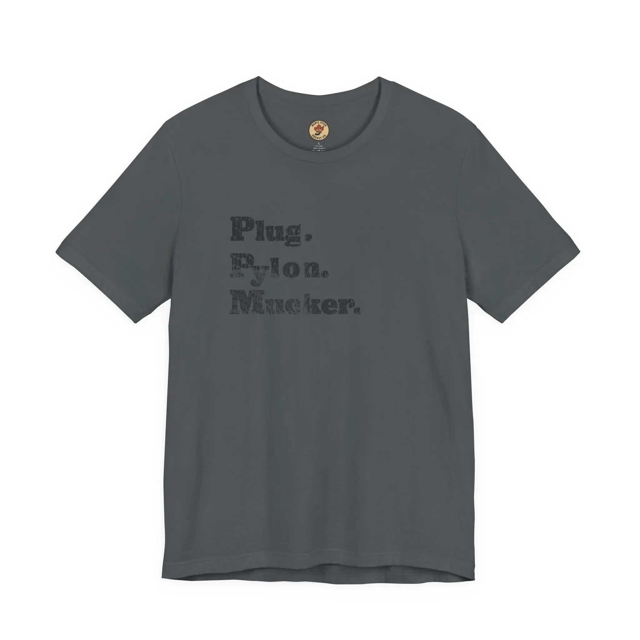 Plug Pylon Mucker T-Shirt - Hockey Hard Worker - Blue Collar Hockey - Maple Stick Hockey - True Fan Gift Printify