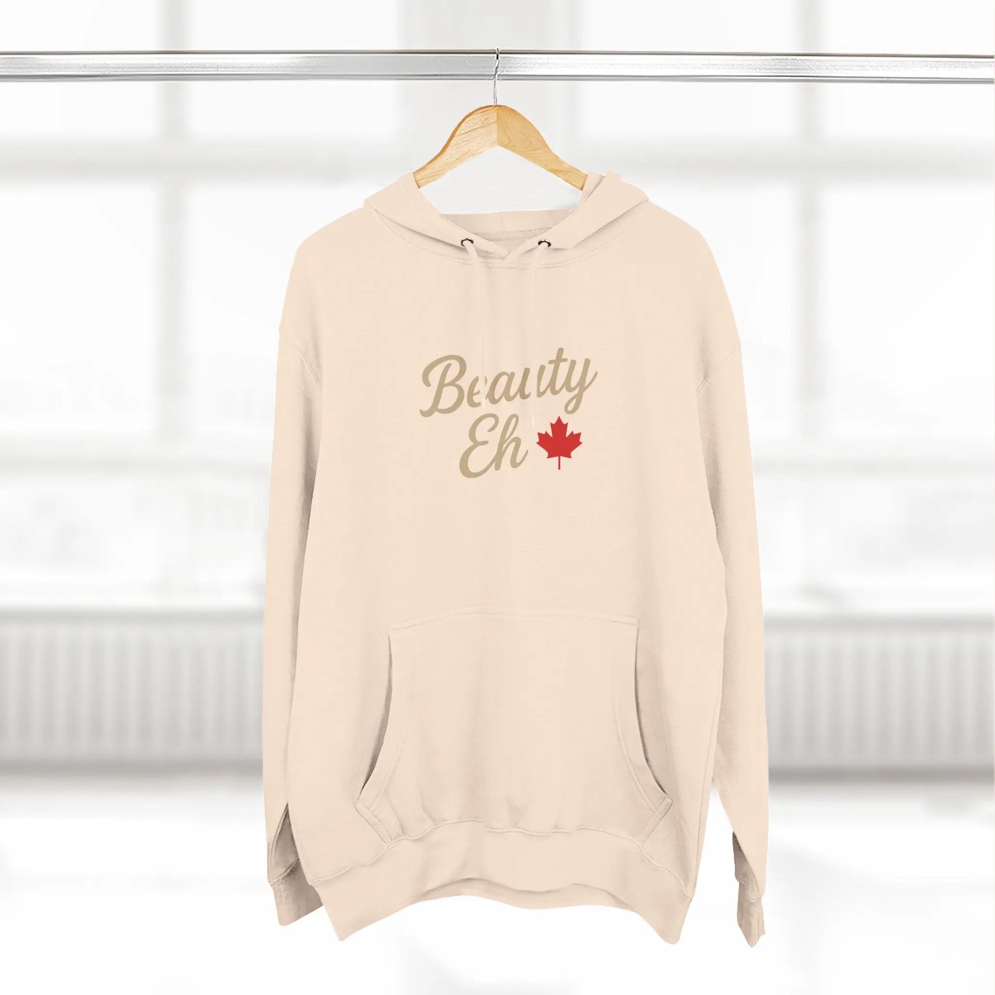 Beauty Eh Canadian Hoodie - Maple Leaf Pride Pullover Sweatshirt - Womens Canada Day Apparel - Cozy Fleece Lined Hooded Sweatshirt Printify