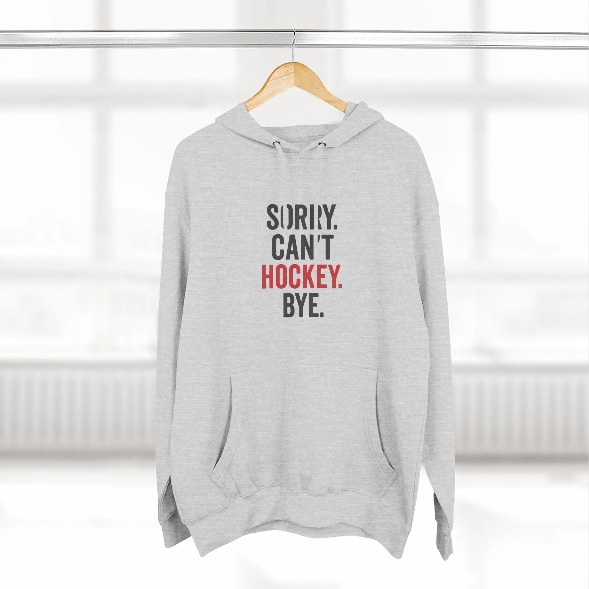 Hockey-Themed “Sorry Can’t Hockey Bye – Maple Stick Hoodie” Printify