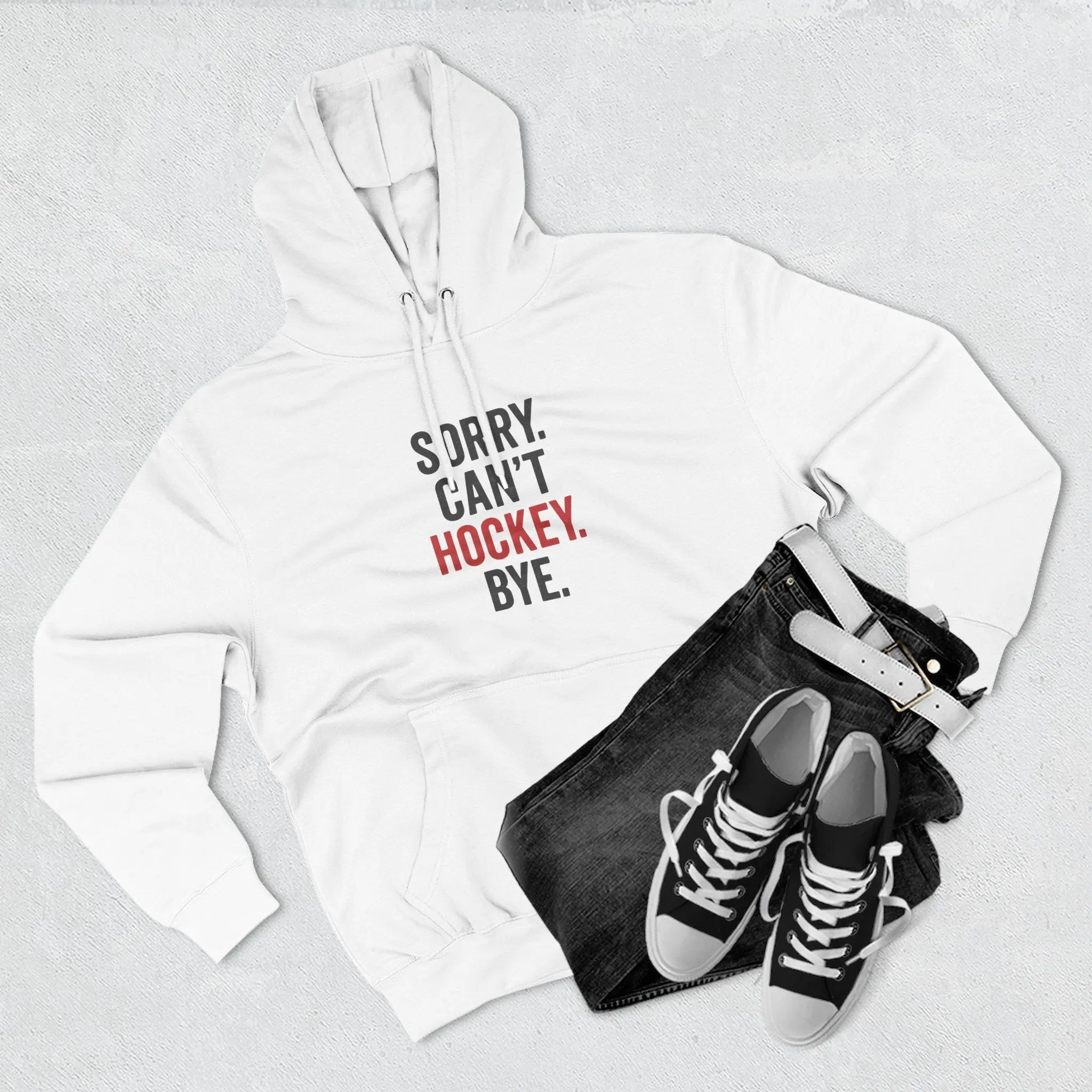 Hockey-Themed “Sorry Can’t Hockey Bye – Maple Stick Hoodie” Printify