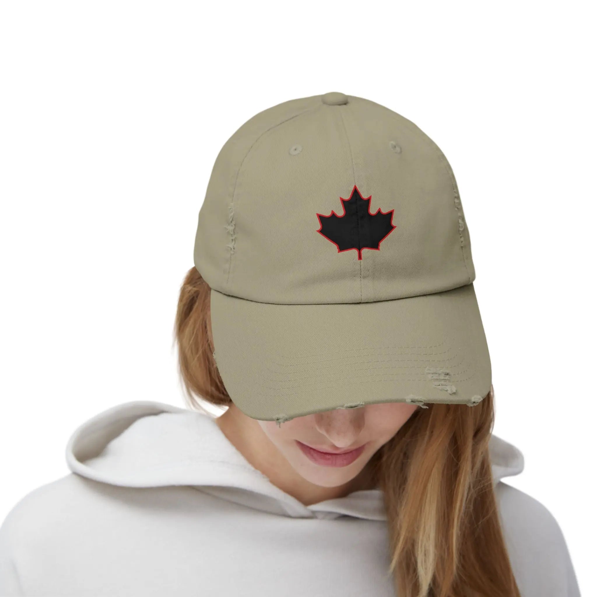 Maple Stick Distressed Hockey Cap – Retro Canadian Style Printify