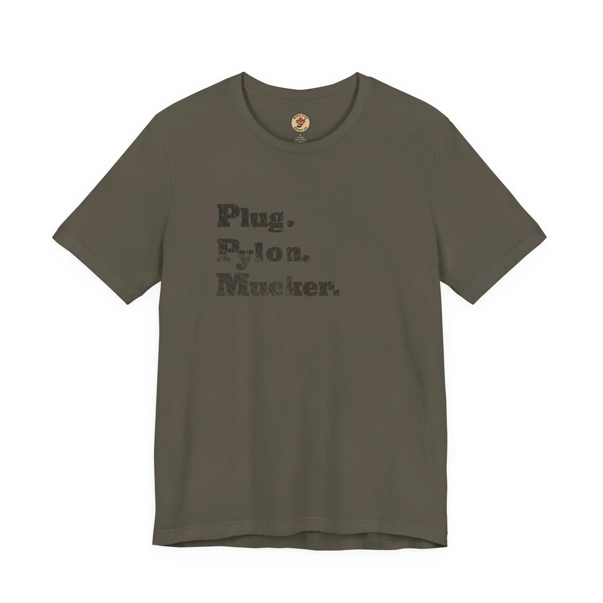 Plug Pylon Mucker T-Shirt - Hockey Hard Worker - Blue Collar Hockey - Maple Stick Hockey - True Fan Gift Printify