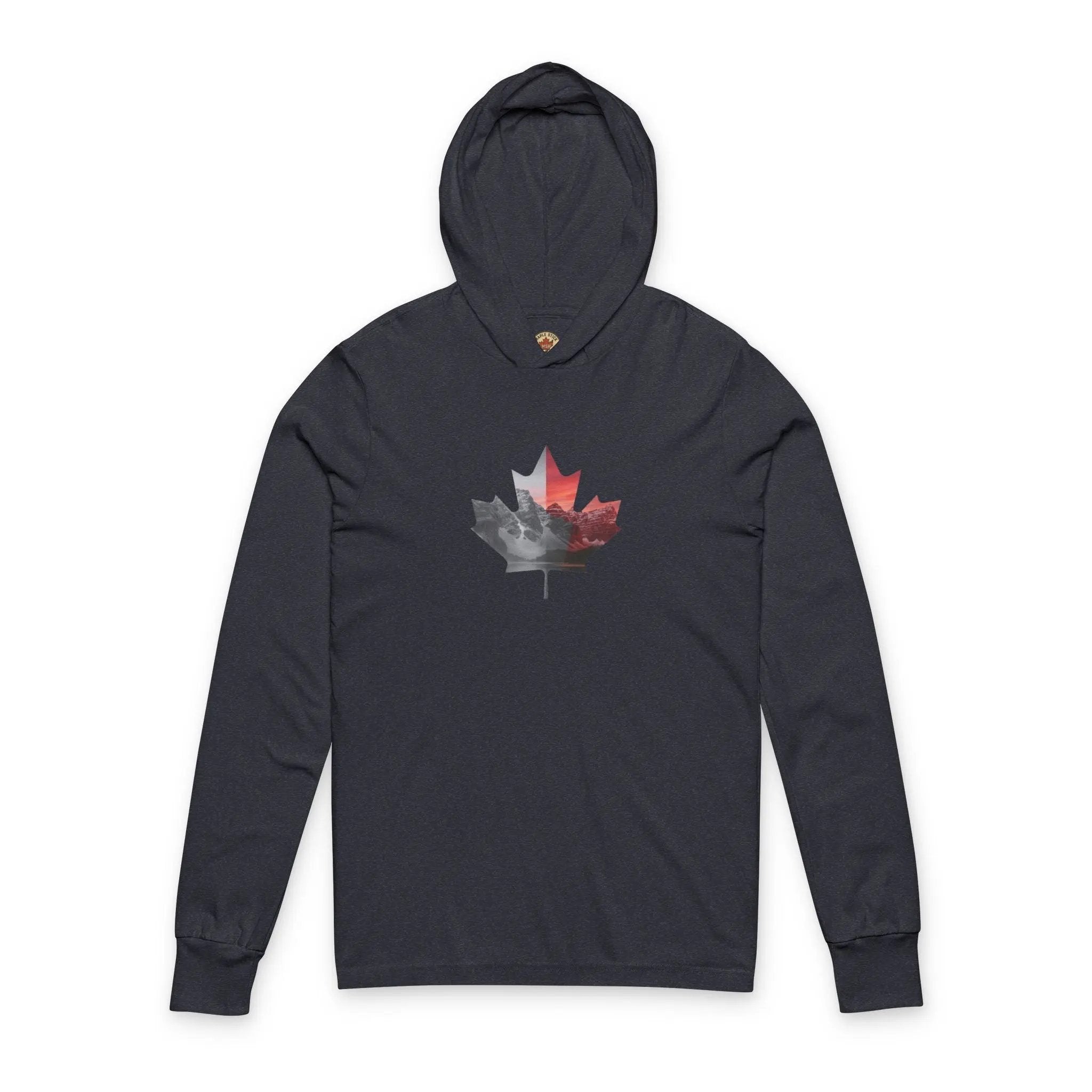 Maple Leaf Unisex Hooded Long Sleeve Tee, Canada Day, Fall Fashion, Casual Wear, Outdoor Activities, Eco-Friendly Apparel Printify