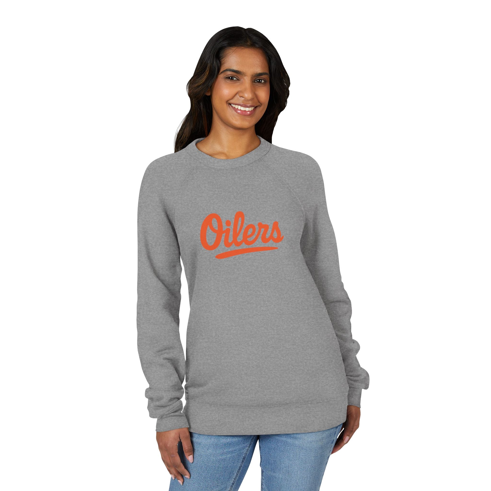 OILERS Script Raglan Sweatshirt — Vintage Sports Crewneck