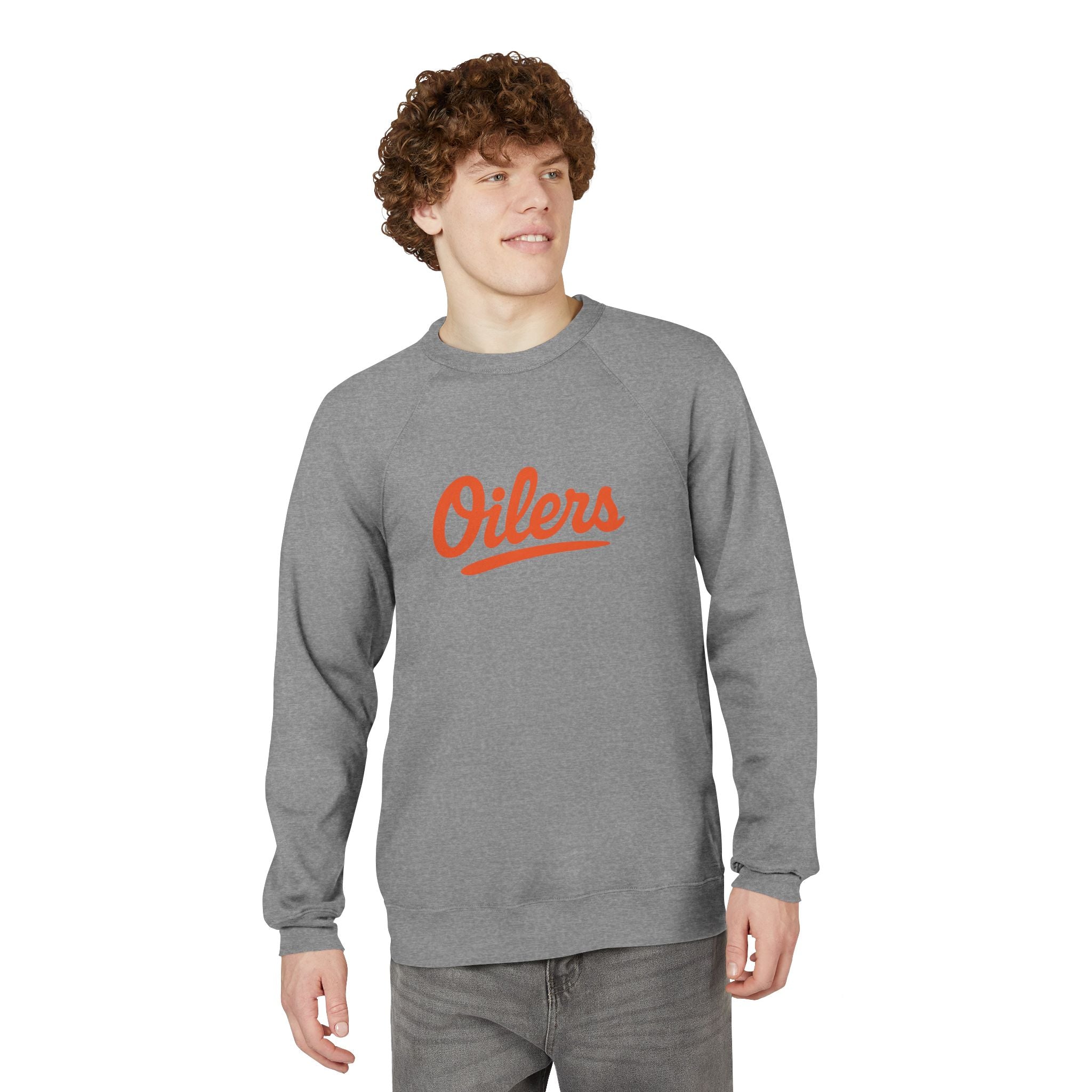 OILERS Script Raglan Sweatshirt — Vintage Sports Crewneck