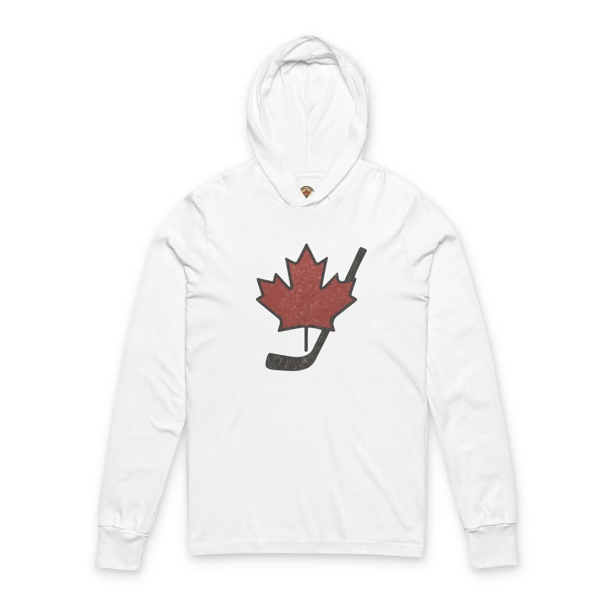 Vintage Maple Leaf Hockey Stick Hoodie - Canadian Hockey Pride - Maple Stick Hockey Co. - True Fan Printify