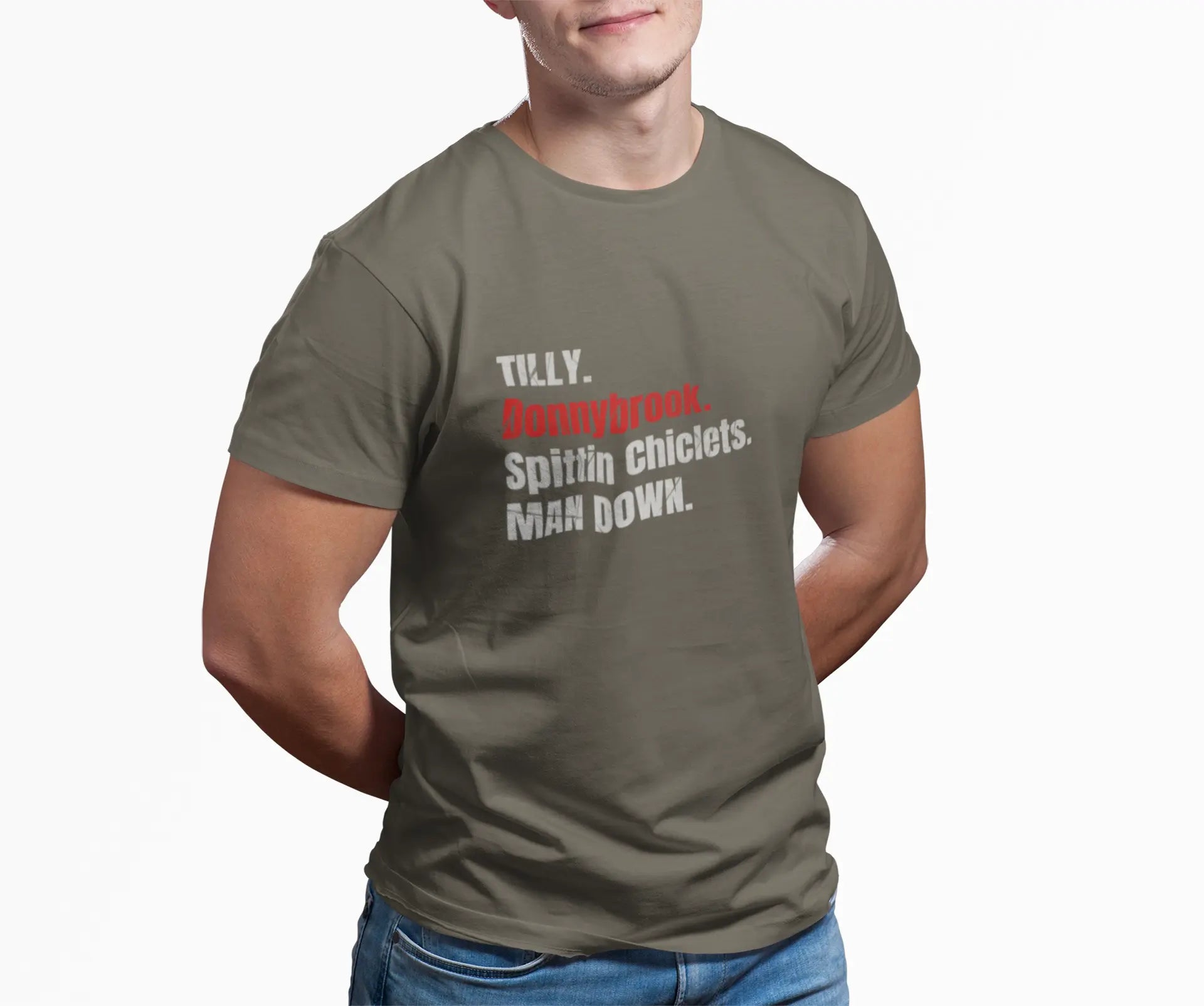 Tilly Donnybrook Spittin Chicklets Man Down T-Shirt - Hockey Fight - Maple Stick Hockey Co. - True Fan Printify