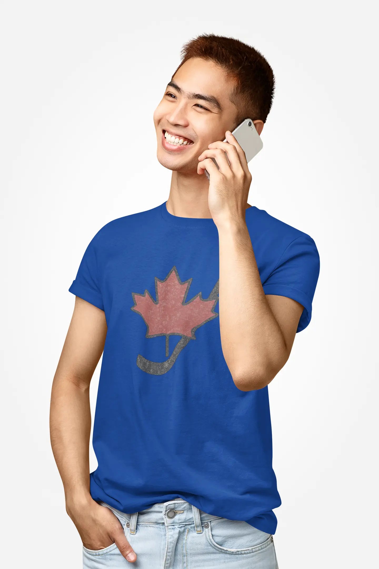Vintage Canada Maple Leaf Youth Hockey Stick T-Shirt – Distressed Graphic Tee for Hockey Fans Printify