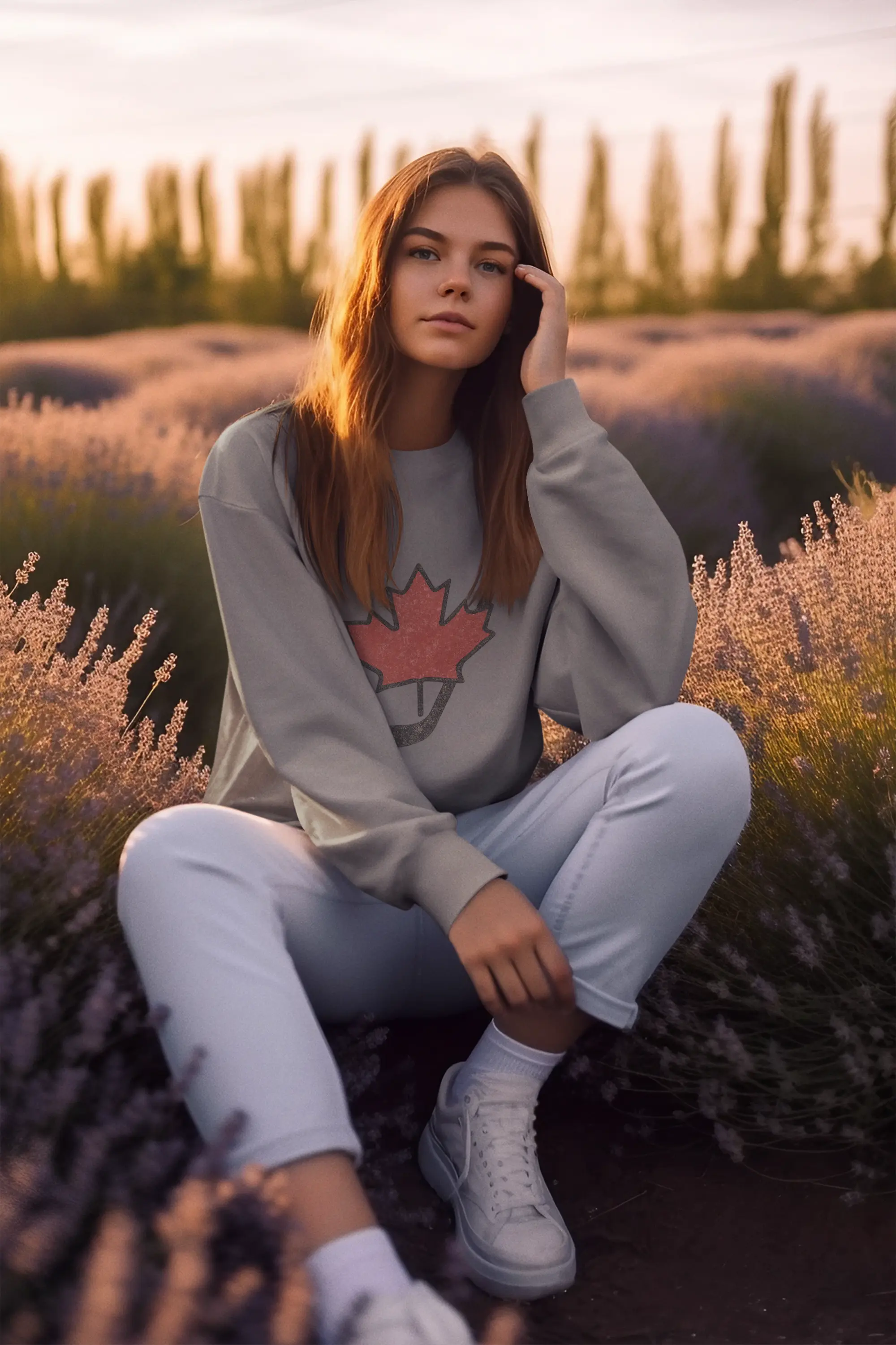 Maple Stick Youth Crewneck Sweatshirt – Maple Leaf Pride Printify
