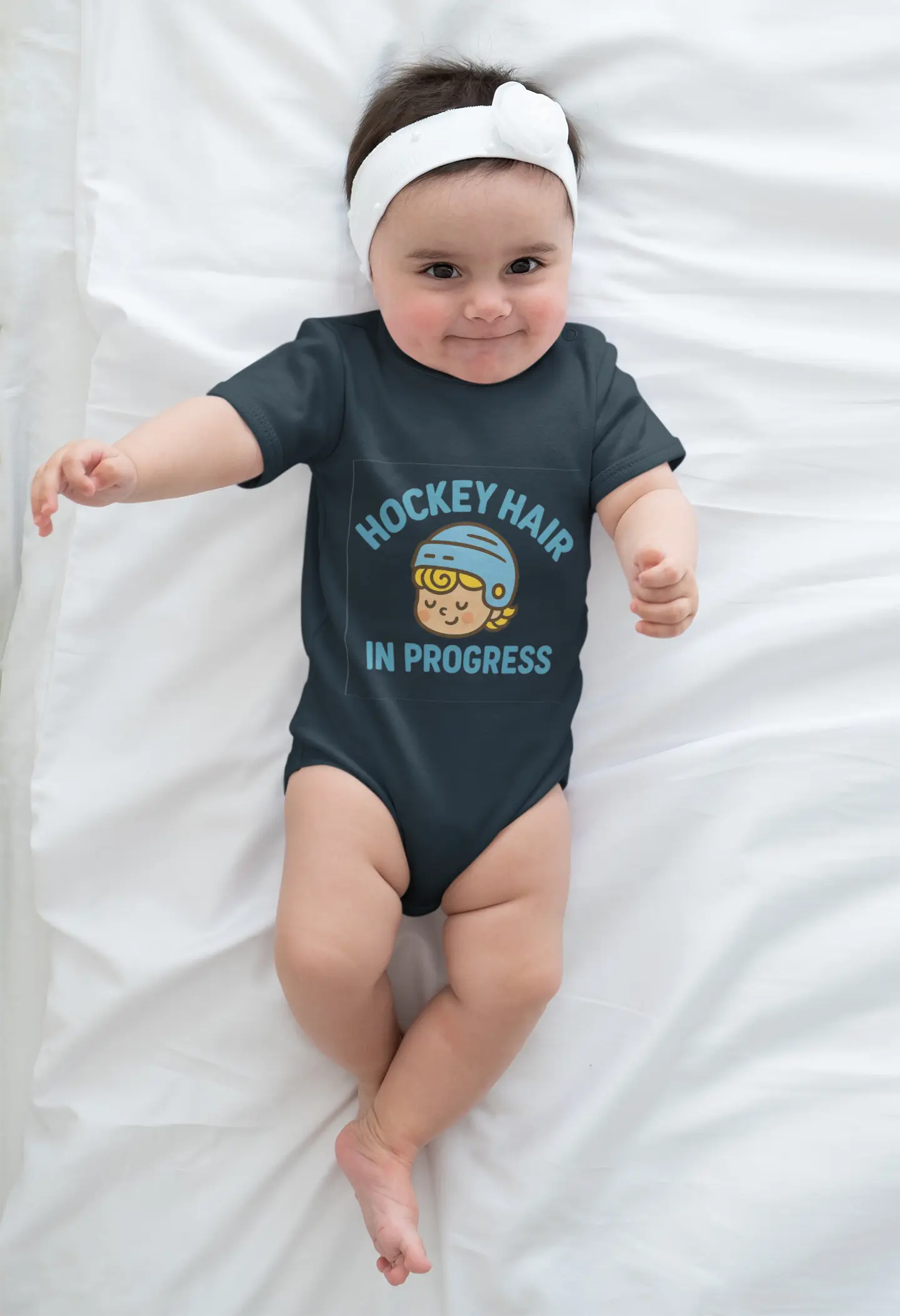 Maple Stick Baby Bodysuit – Hockey Hair in Progress Printify