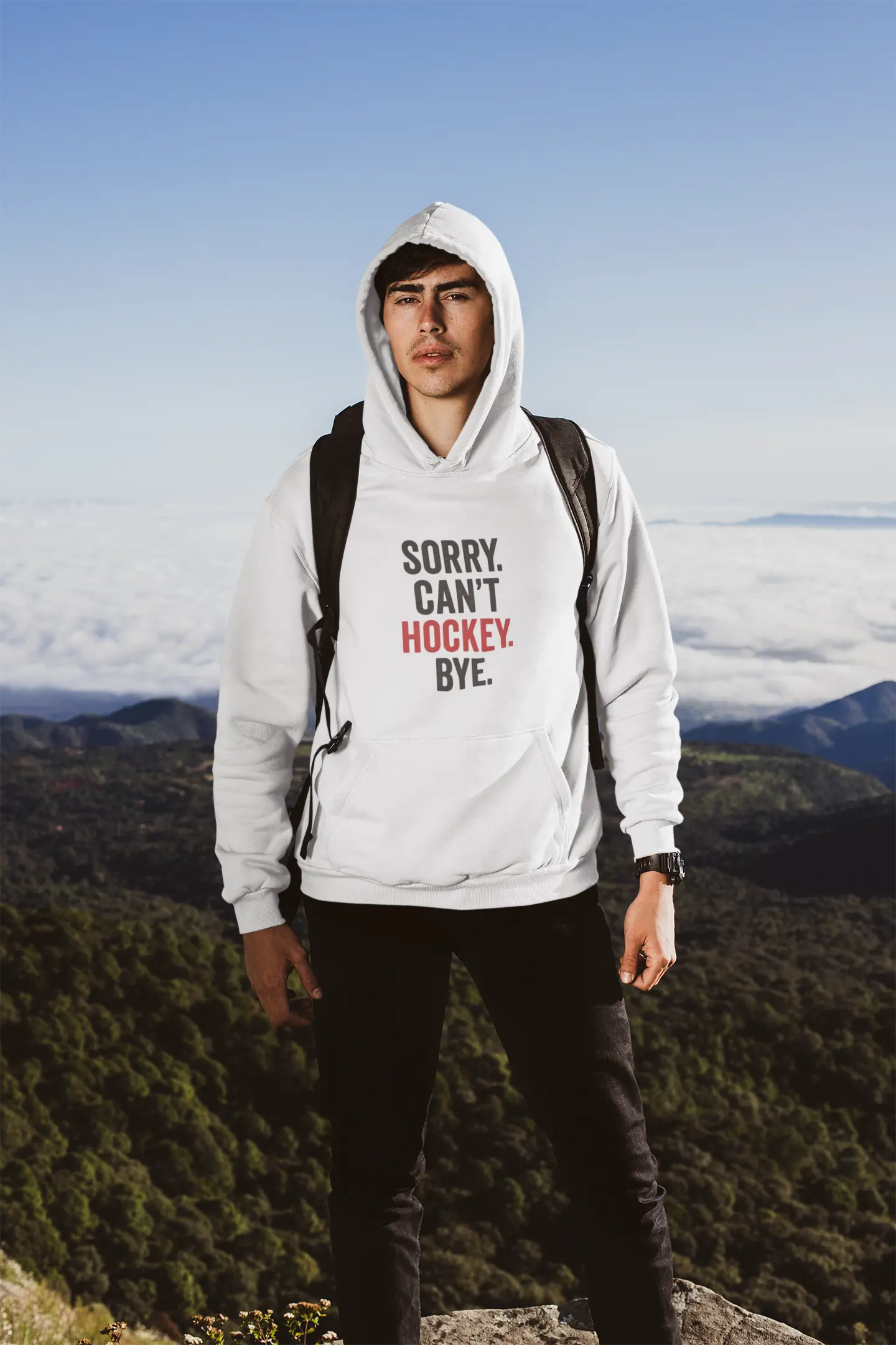 Hockey-Themed “Sorry Can’t Hockey Bye – Maple Stick Hoodie” Printify