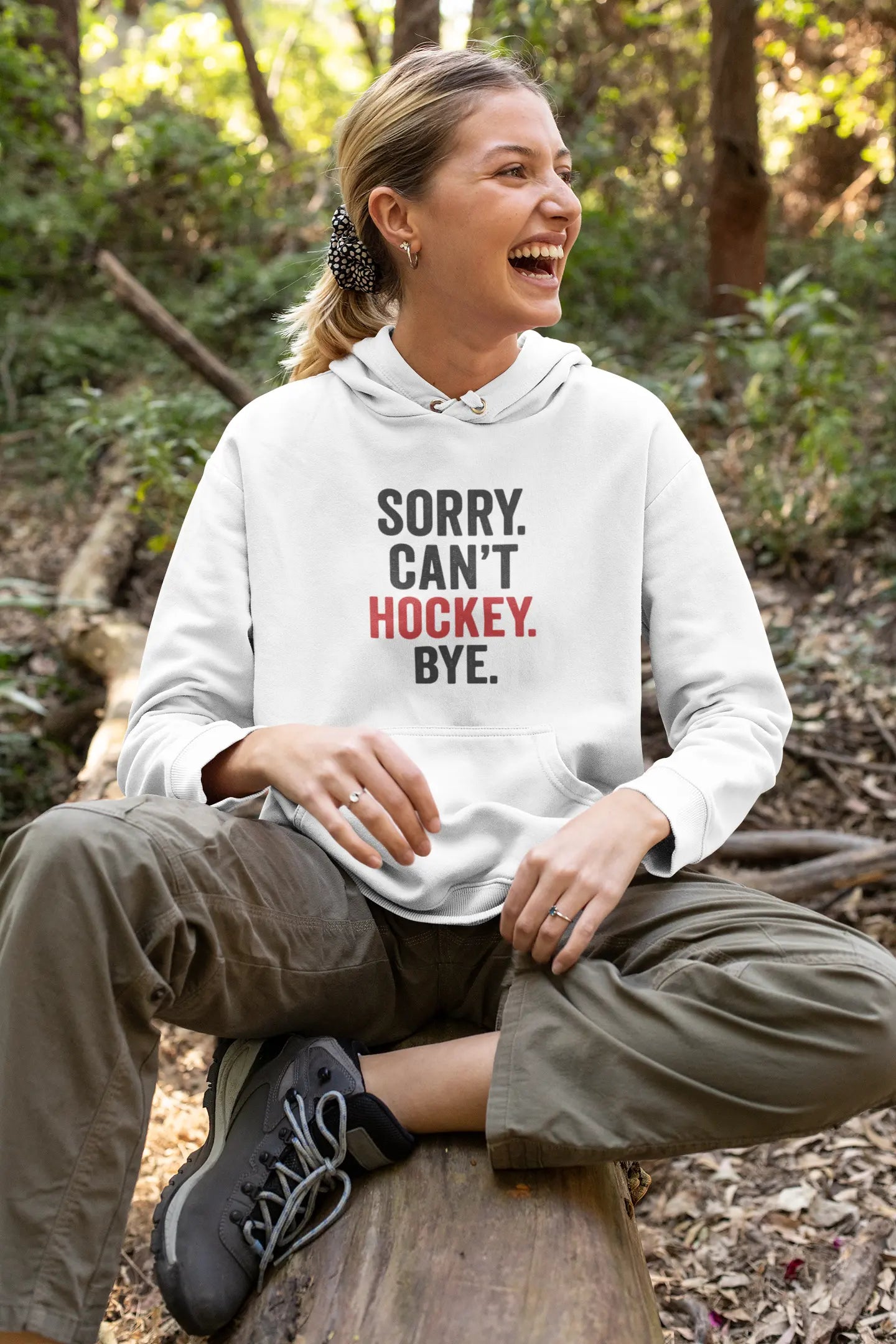 Hockey-Themed “Sorry Can’t Hockey Bye – Maple Stick Hoodie” Printify