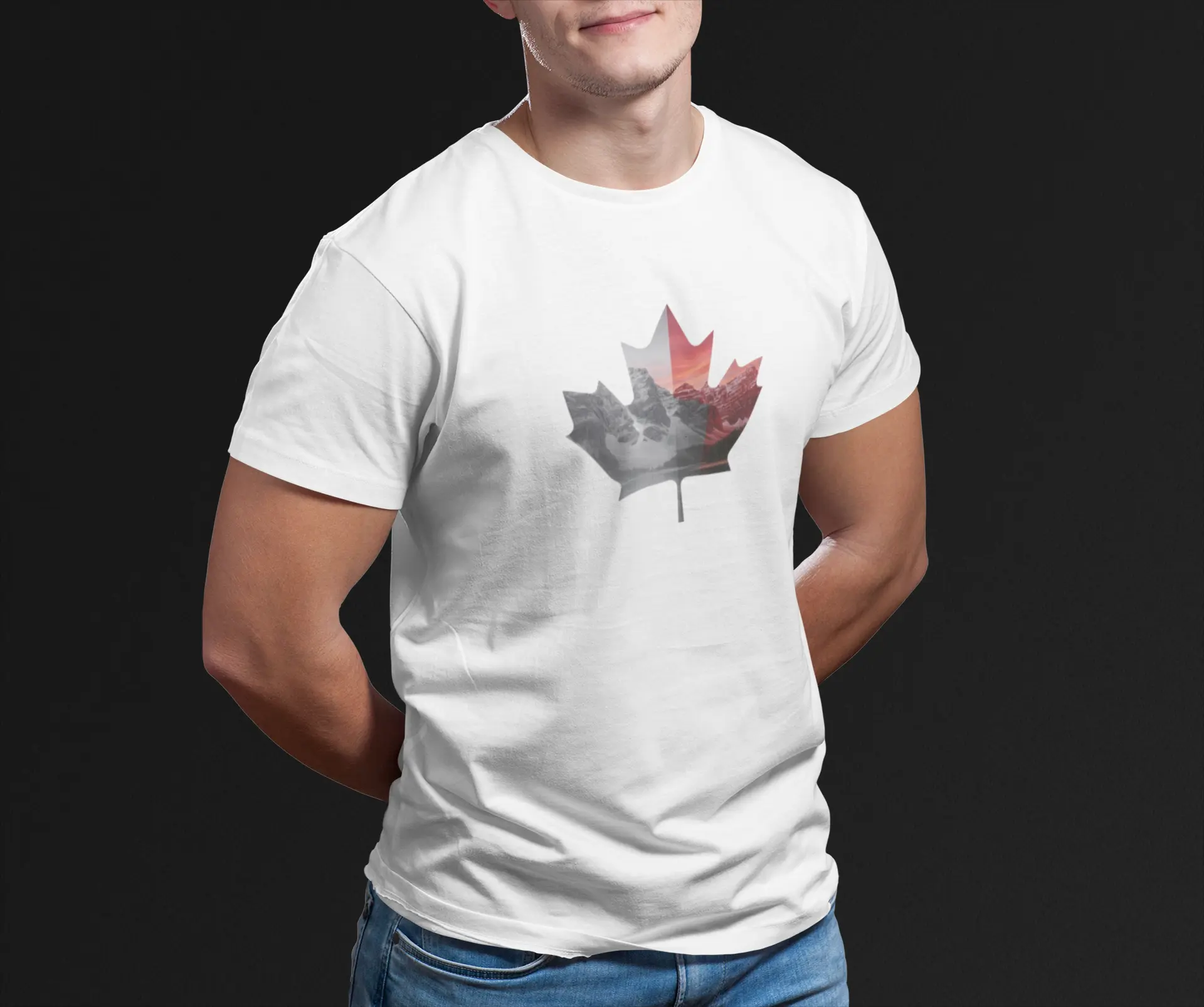 Men's Tee - Alberta Mountains Canadian Flag 2026 Olympic Games Celebration Printify
