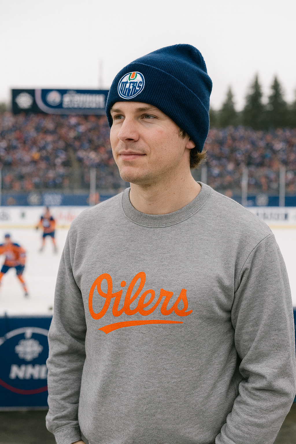 OILERS Script Raglan Sweatshirt — Vintage Sports Crewneck